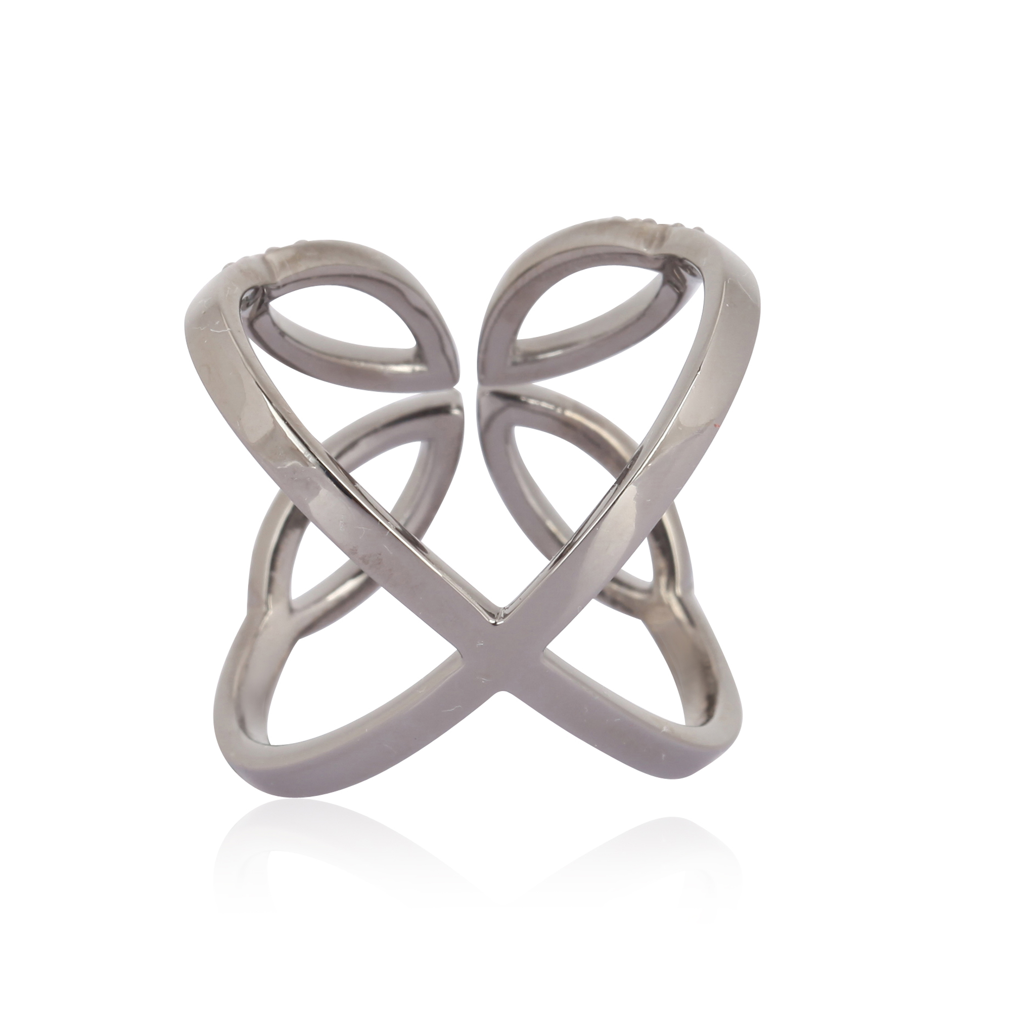 Sterling Silver Gap Diamond leaf Ring