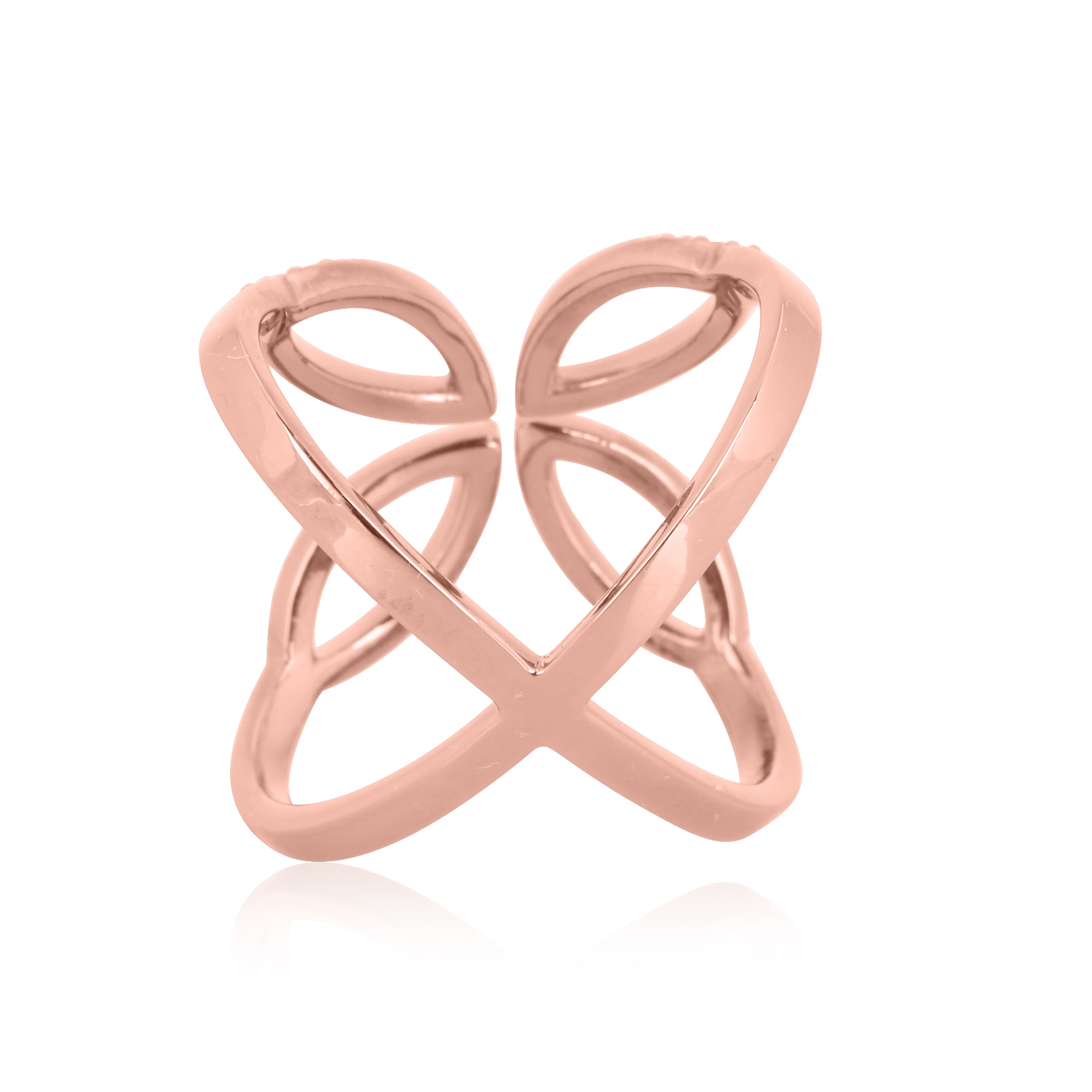 Sterling Silver Gap Diamond leaf Ring