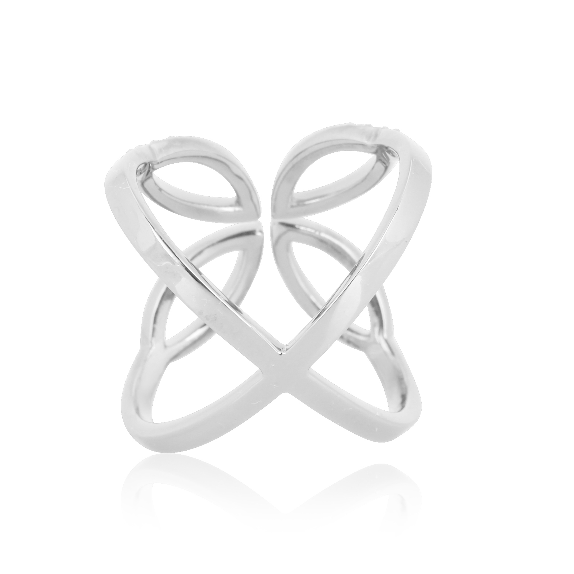 Sterling Silver Gap Diamond leaf Ring