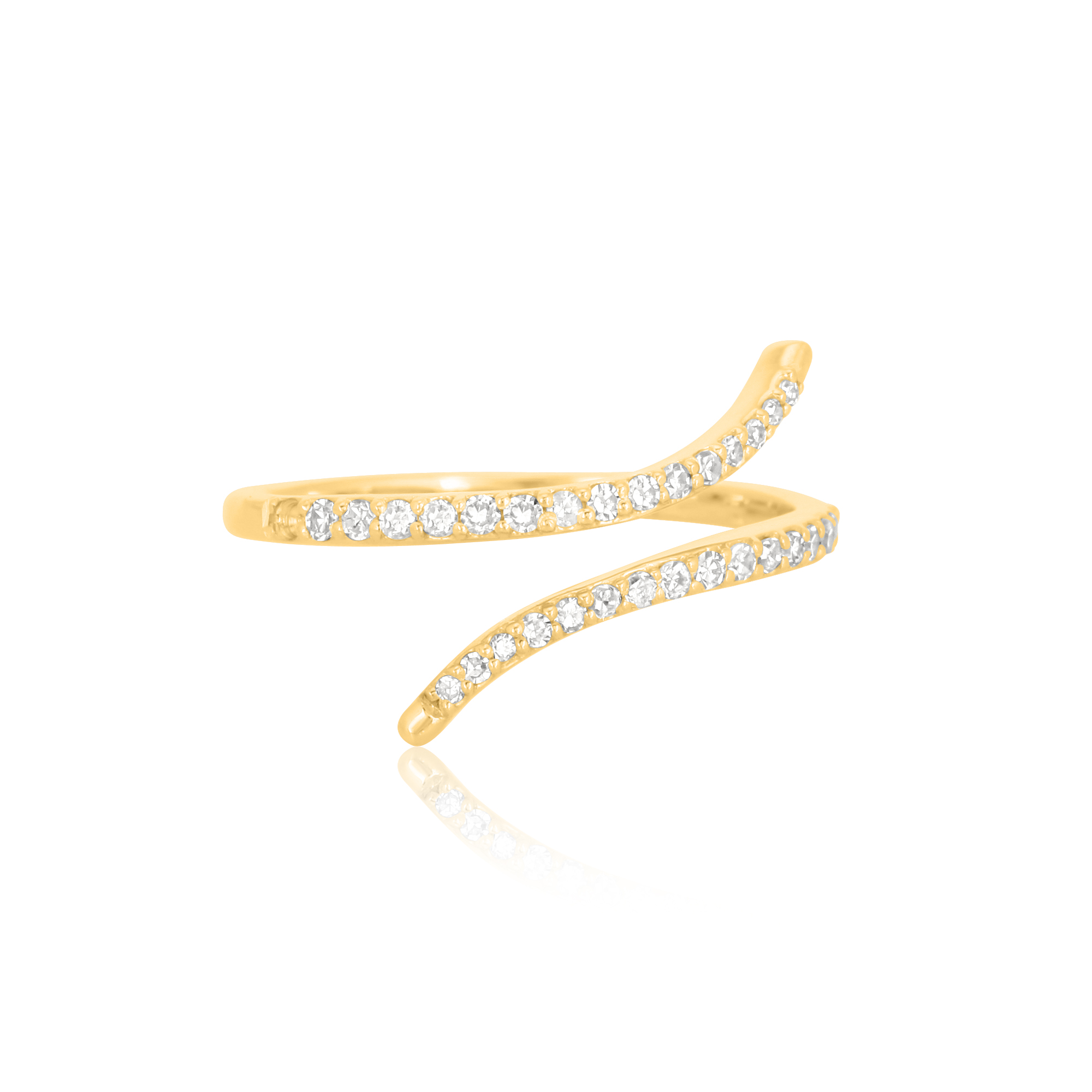 Sterling Silver Sleek Gap Diamond Ring