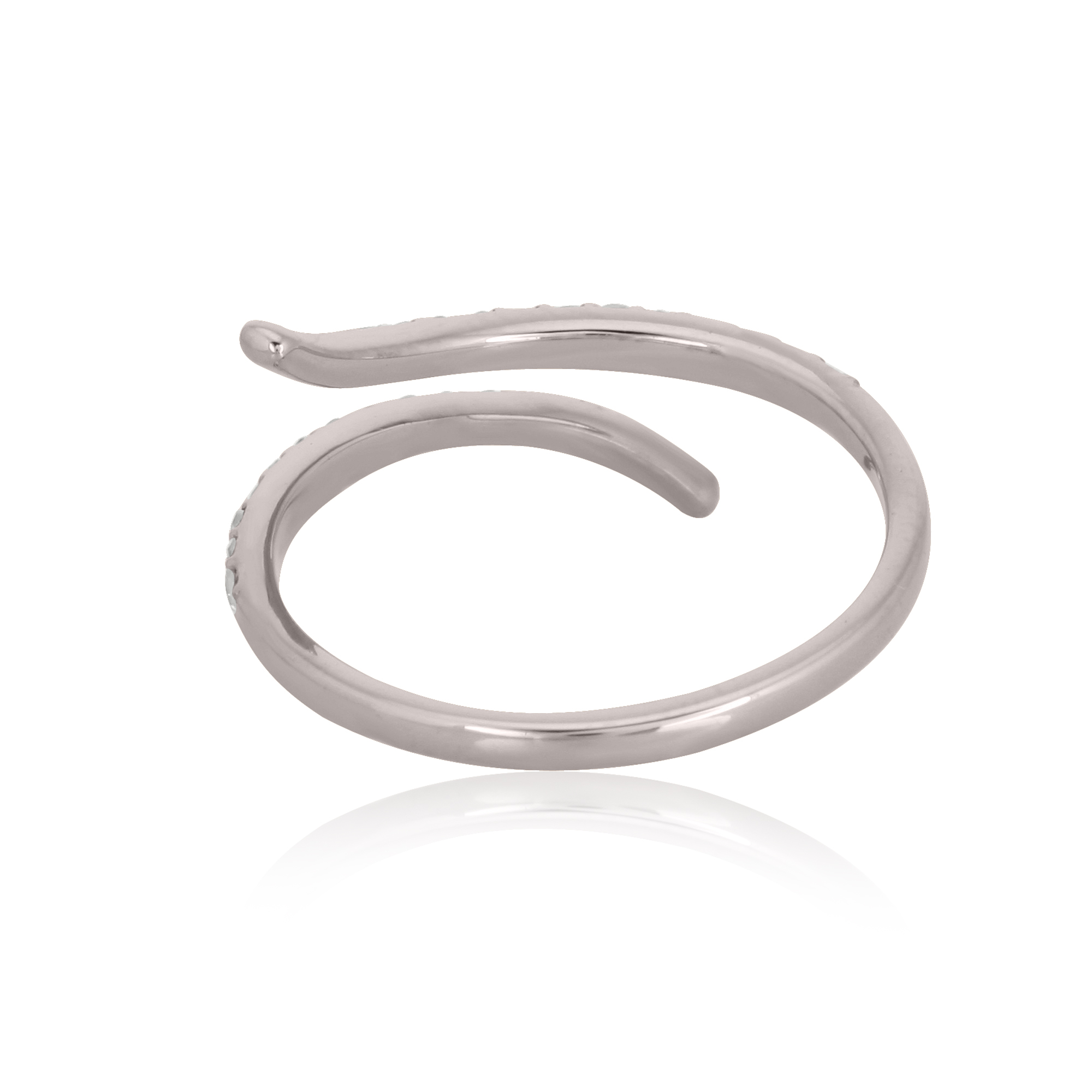 Sterling Silver Sleek Gap Diamond Ring