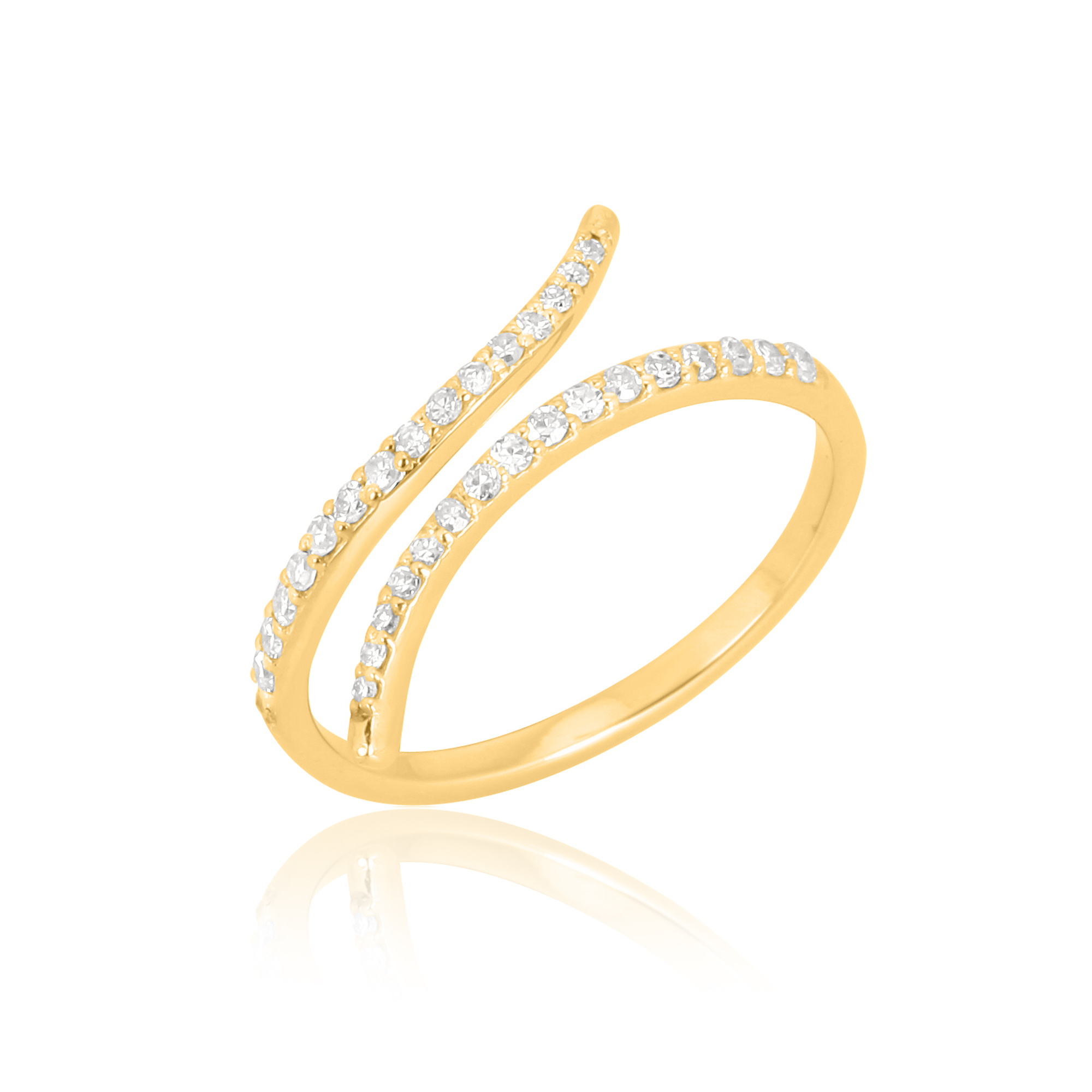 Sterling Silver Sleek Gap Diamond Ring