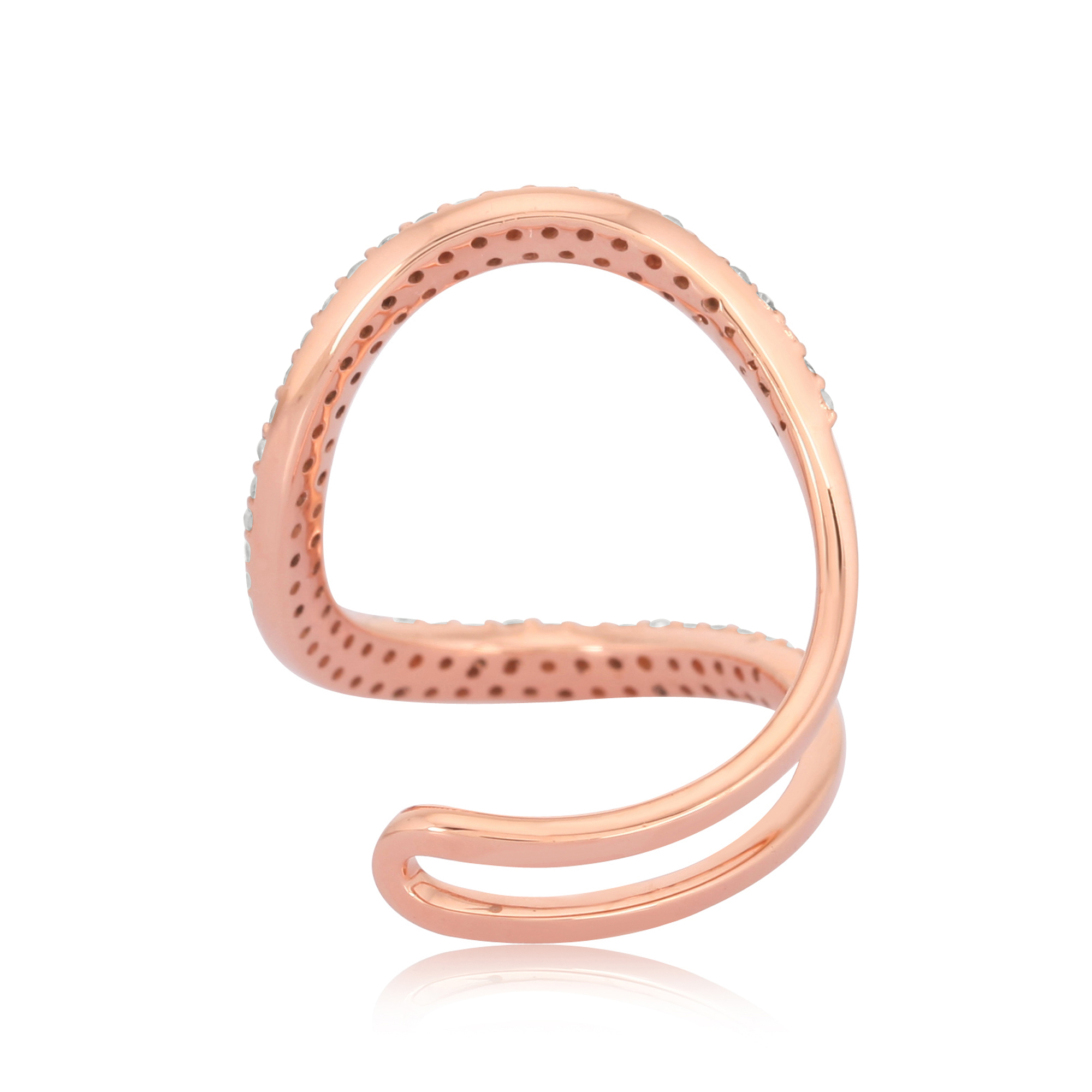 Sterling Silver Minimilistic Diamond Studded Ring
