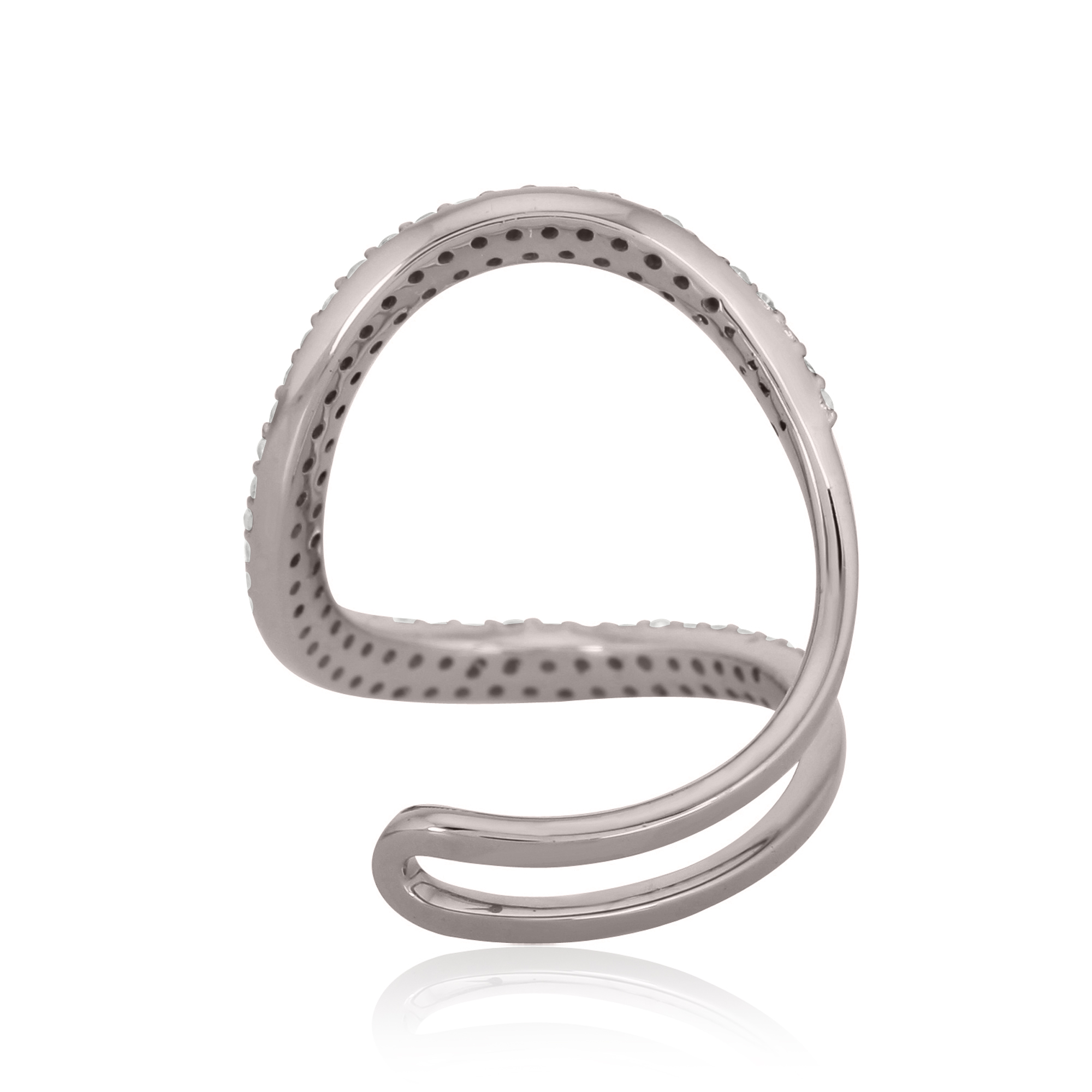 Sterling Silver Minimilistic Diamond Studded Ring