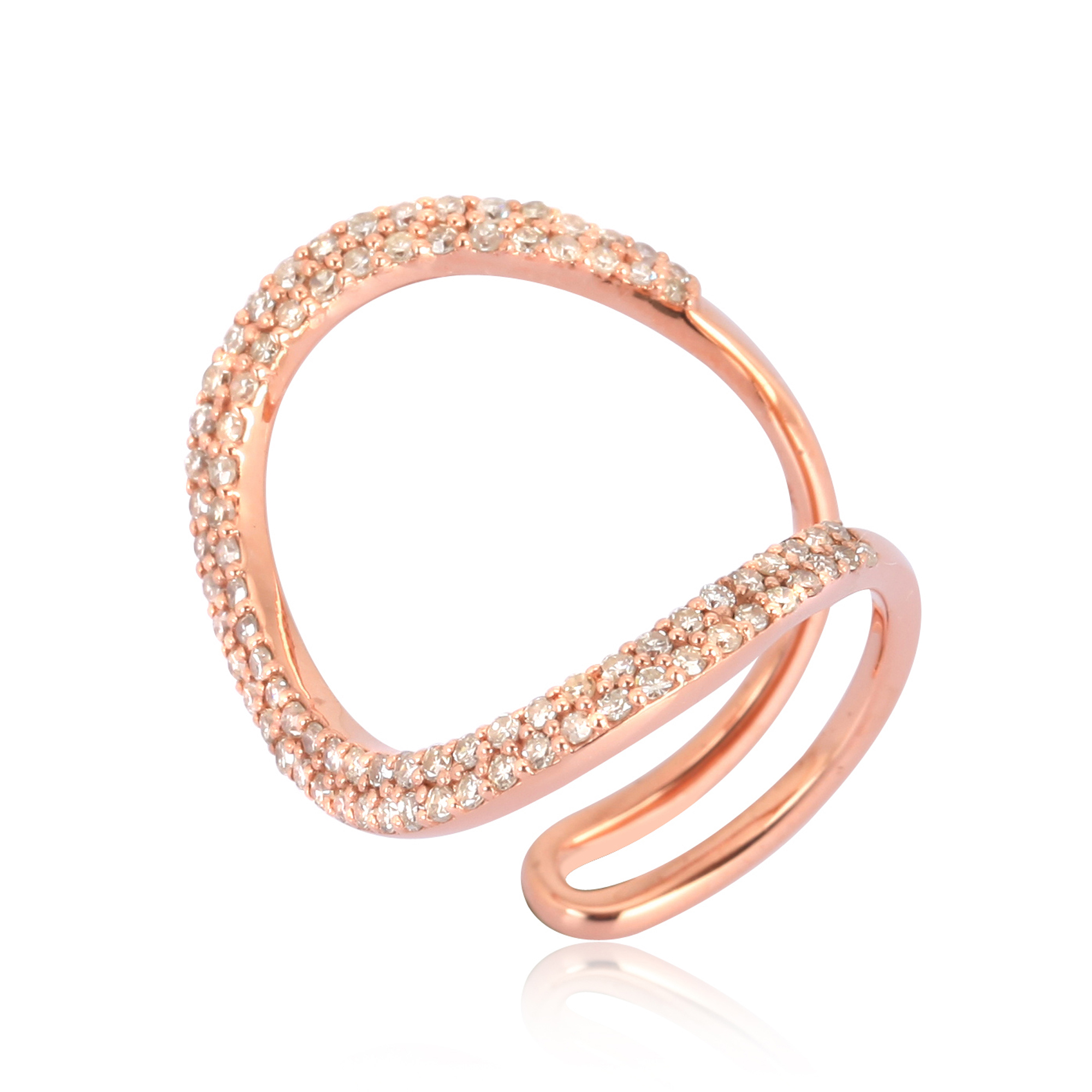 Sterling Silver Minimilistic Diamond Studded Ring