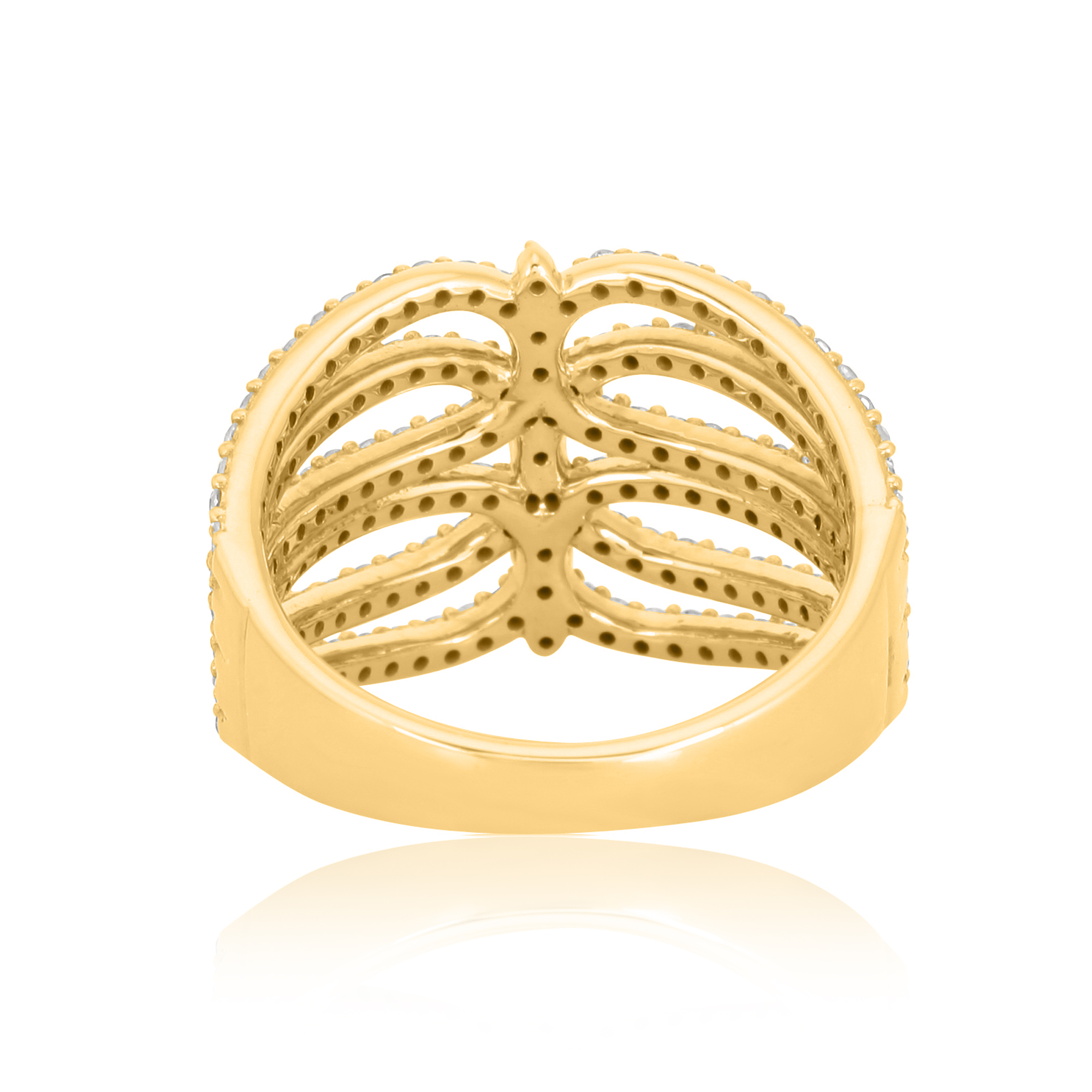 Yellow Gold Broad Diamond Ring
