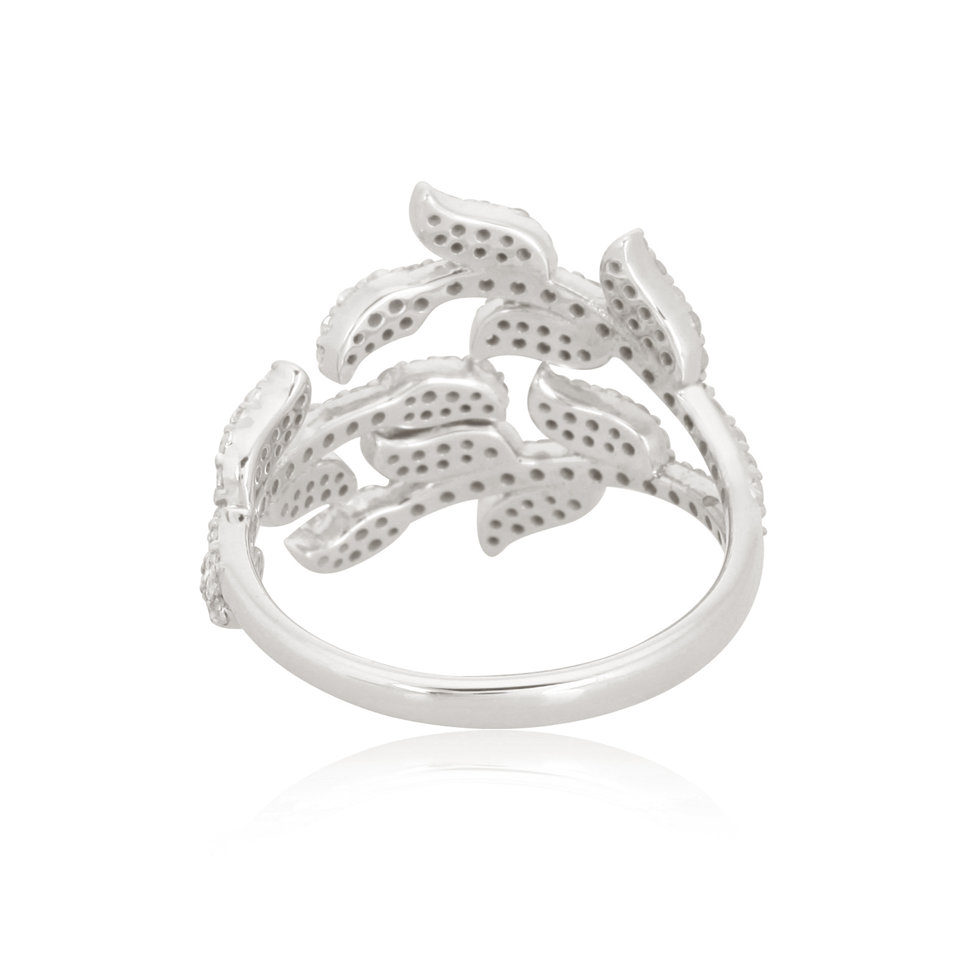 White Gold Multiple Leaf Diamond Ring