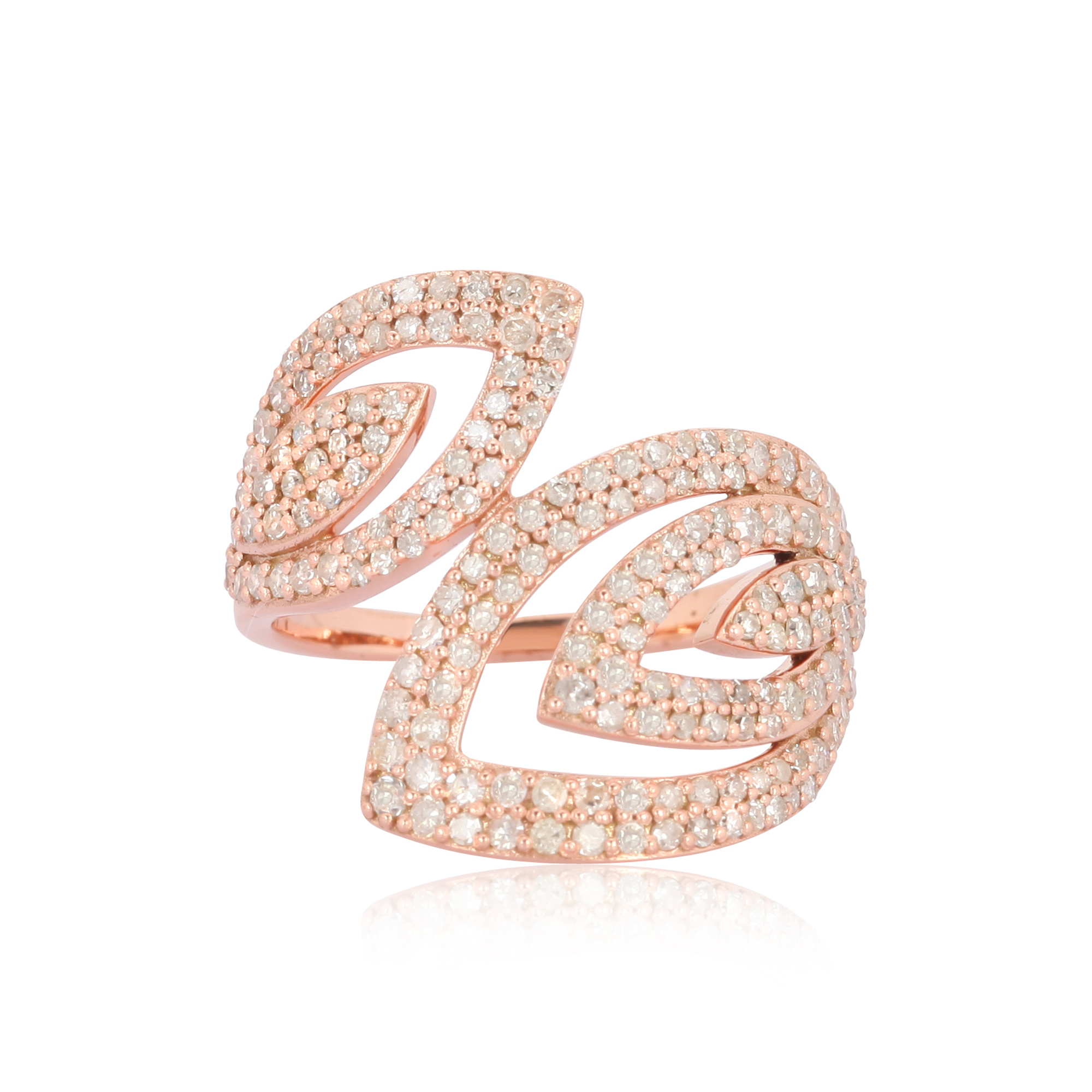 Rose Gold Broad Diamond Ring