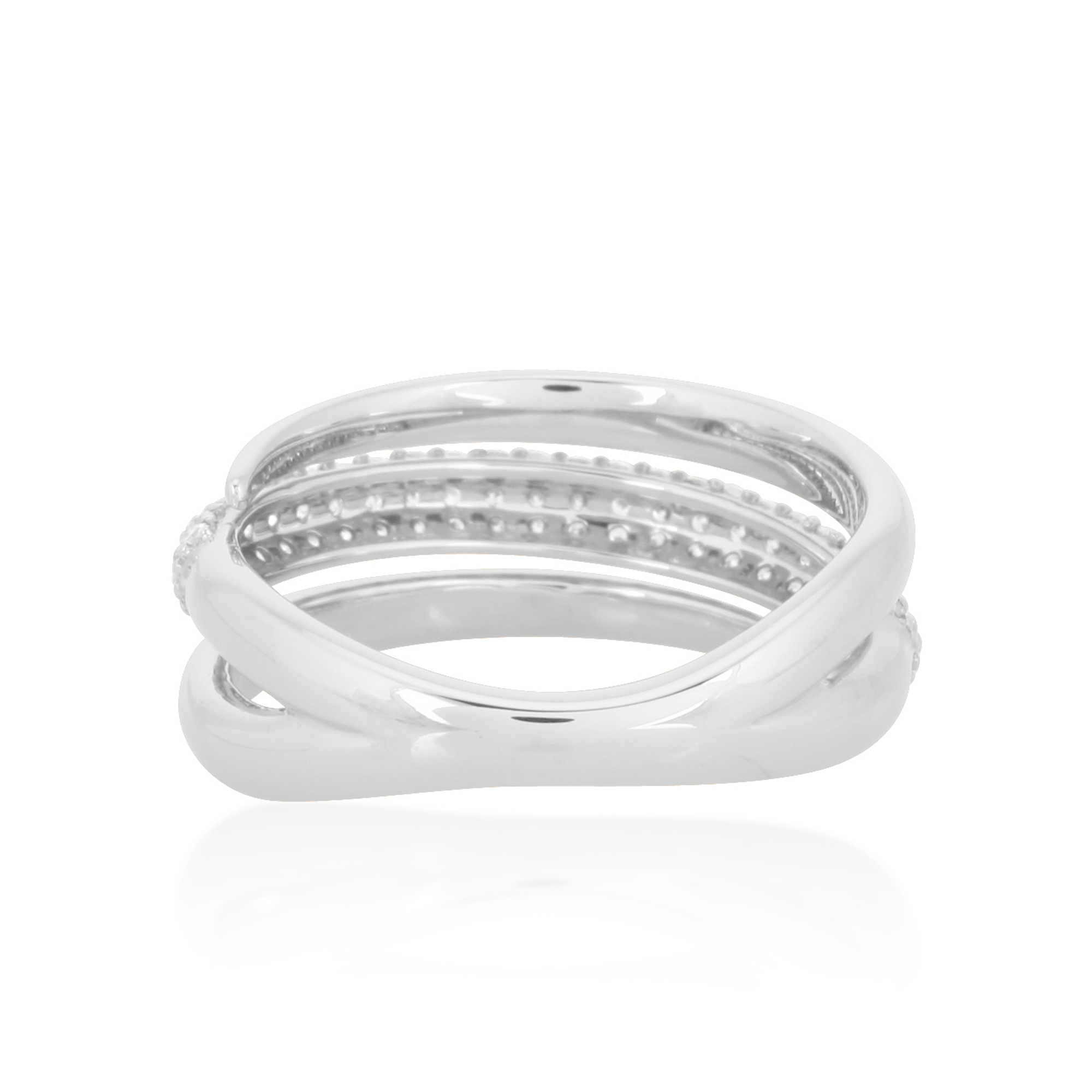 White Gold Three Band Diamond Ring