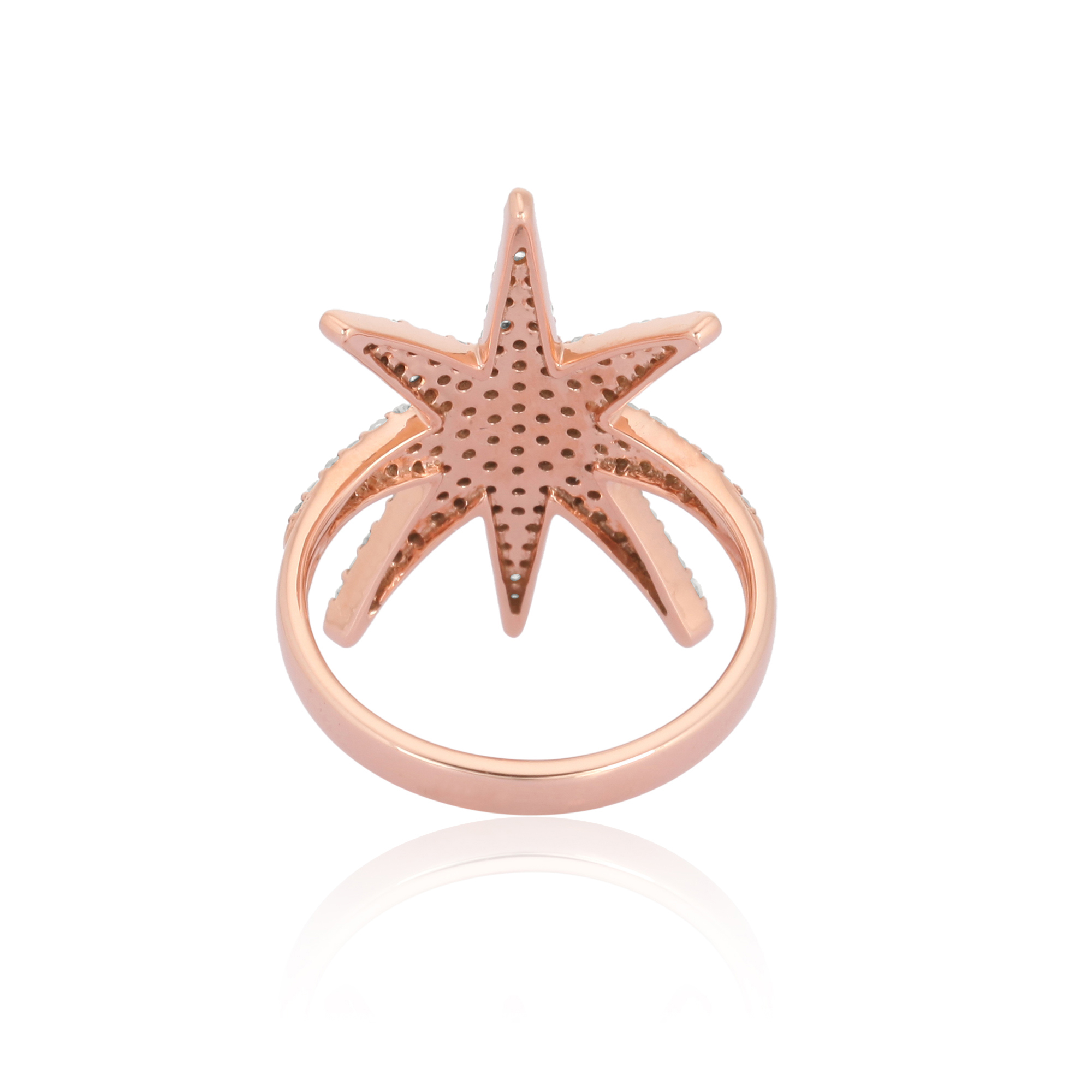 Rose Gold Sun Shaped Diamond Ring