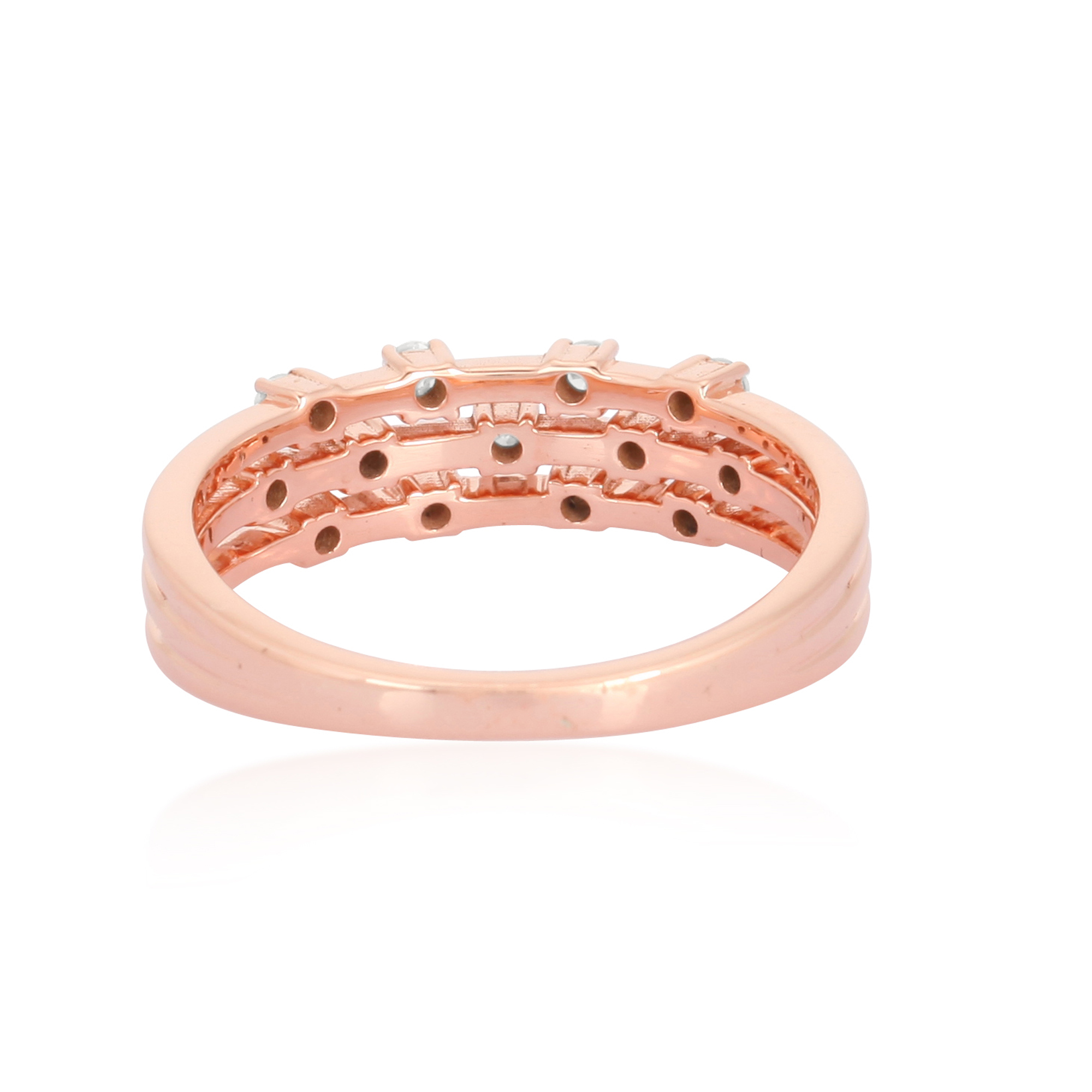 Rose Gold Multi Band Sprinkle Diamond Ring