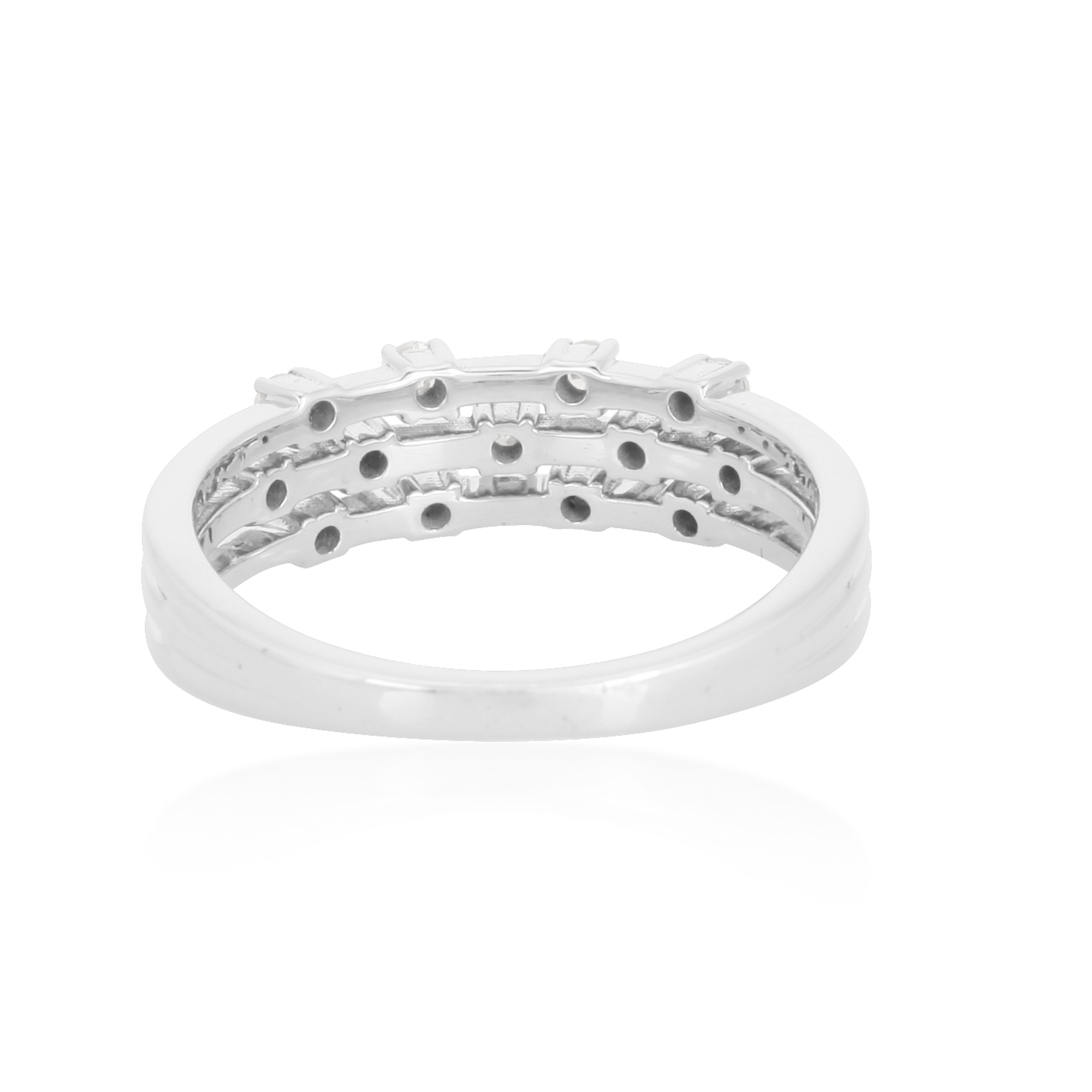 White Gold Multi Band Sprinkle Diamond Ring