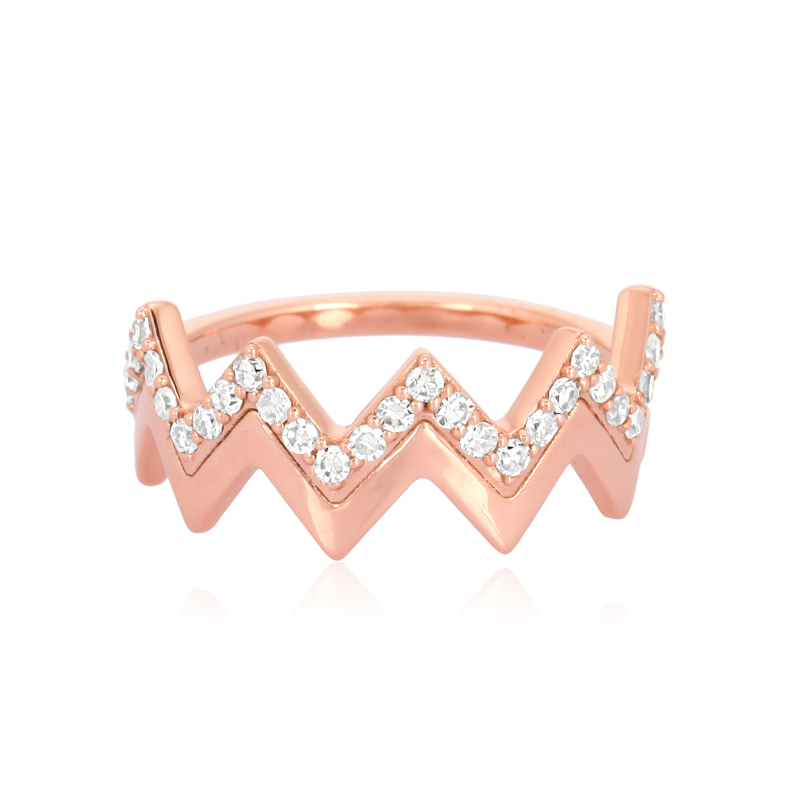Rose Gold Crown Band Diamond Ring