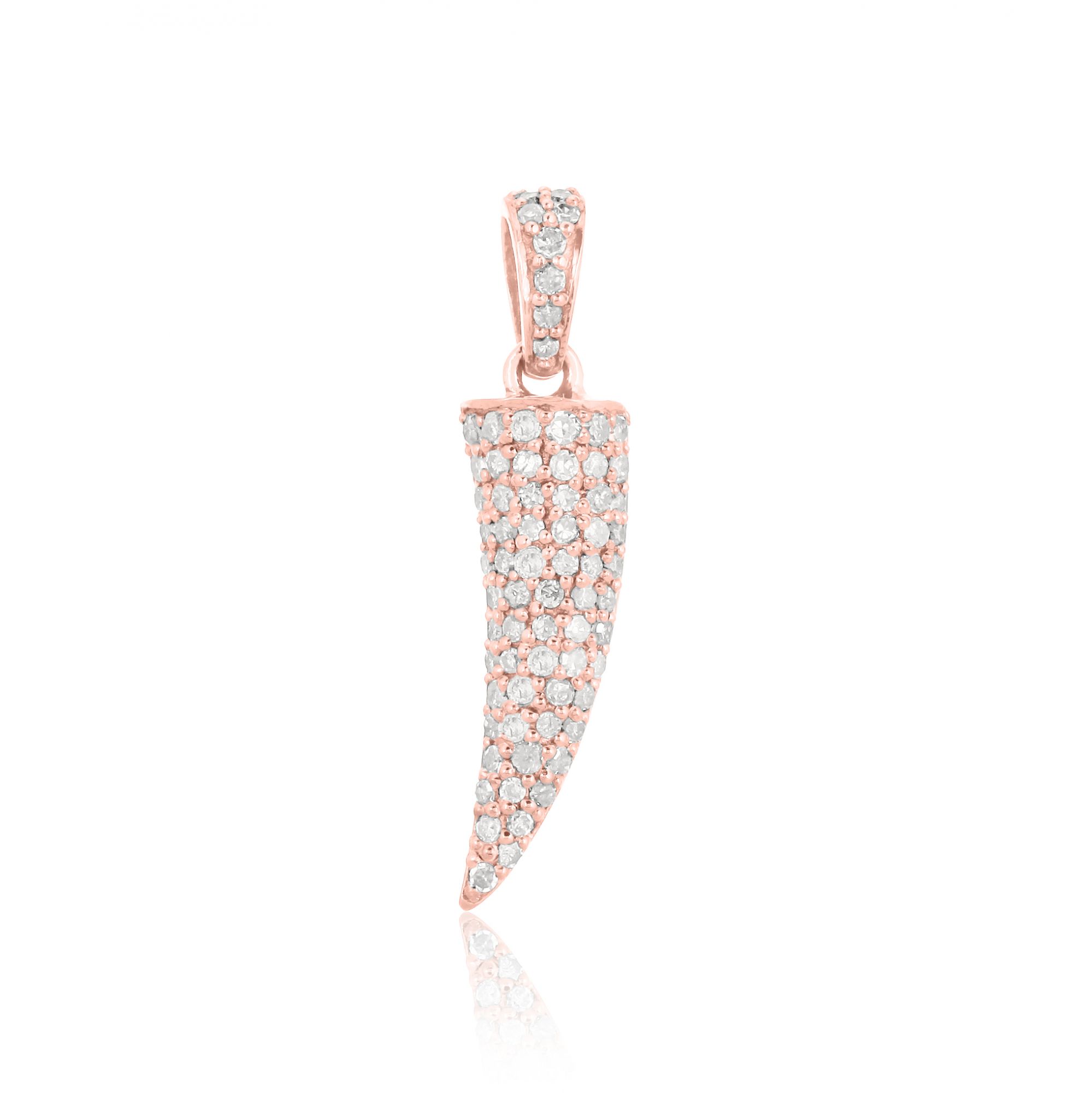 Sterling Silver Cone Diamond Pendant