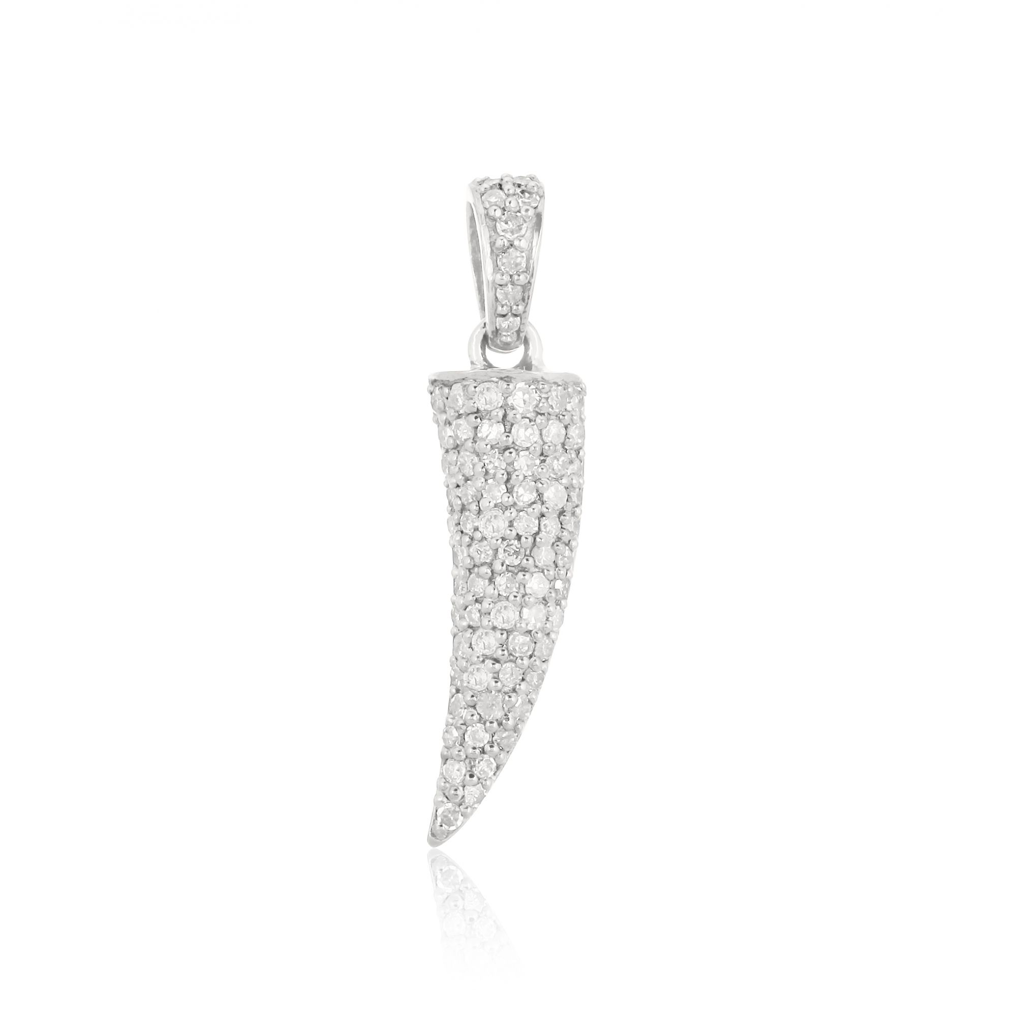 Sterling Silver Cone Diamond Pendant