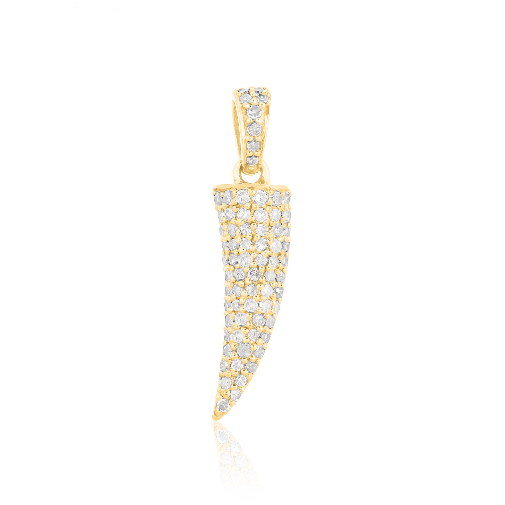 Sterling Silver Cone Diamond Pendant