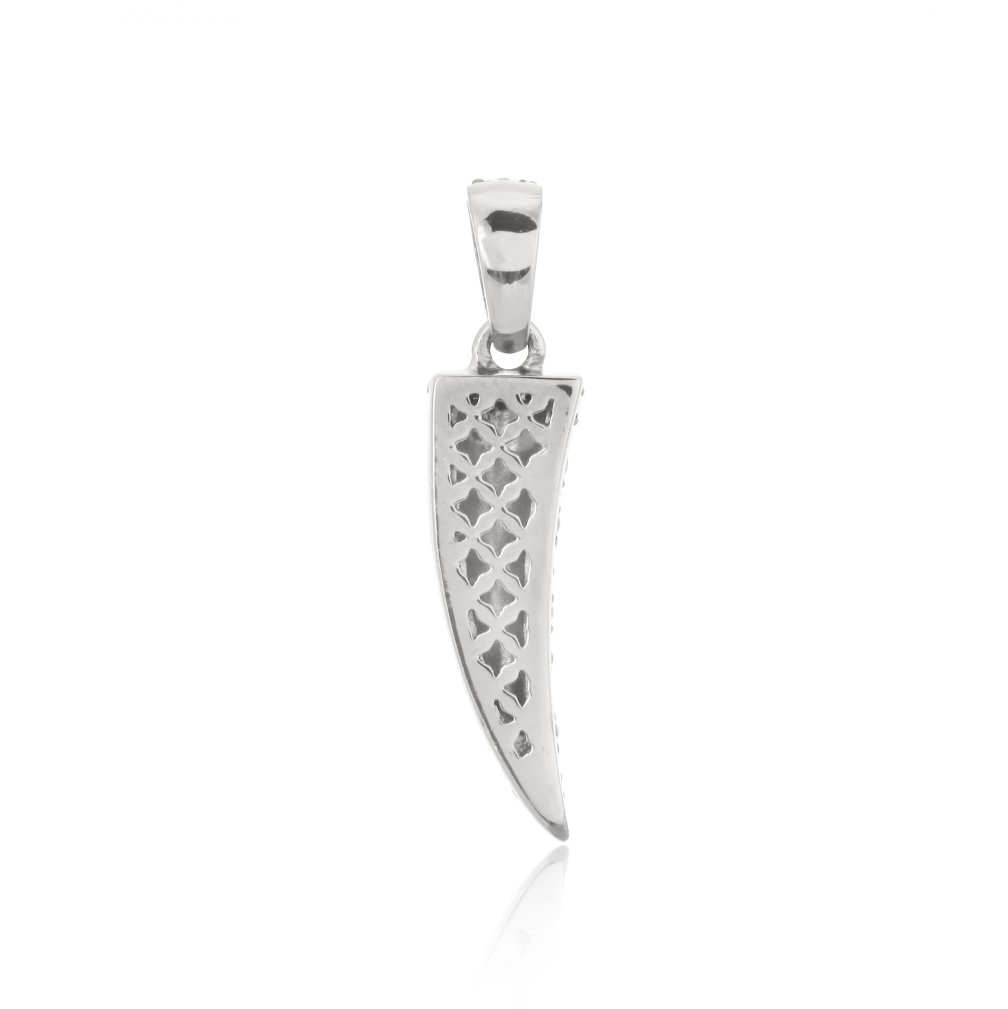 Sterling Silver Cone Diamond Pendant