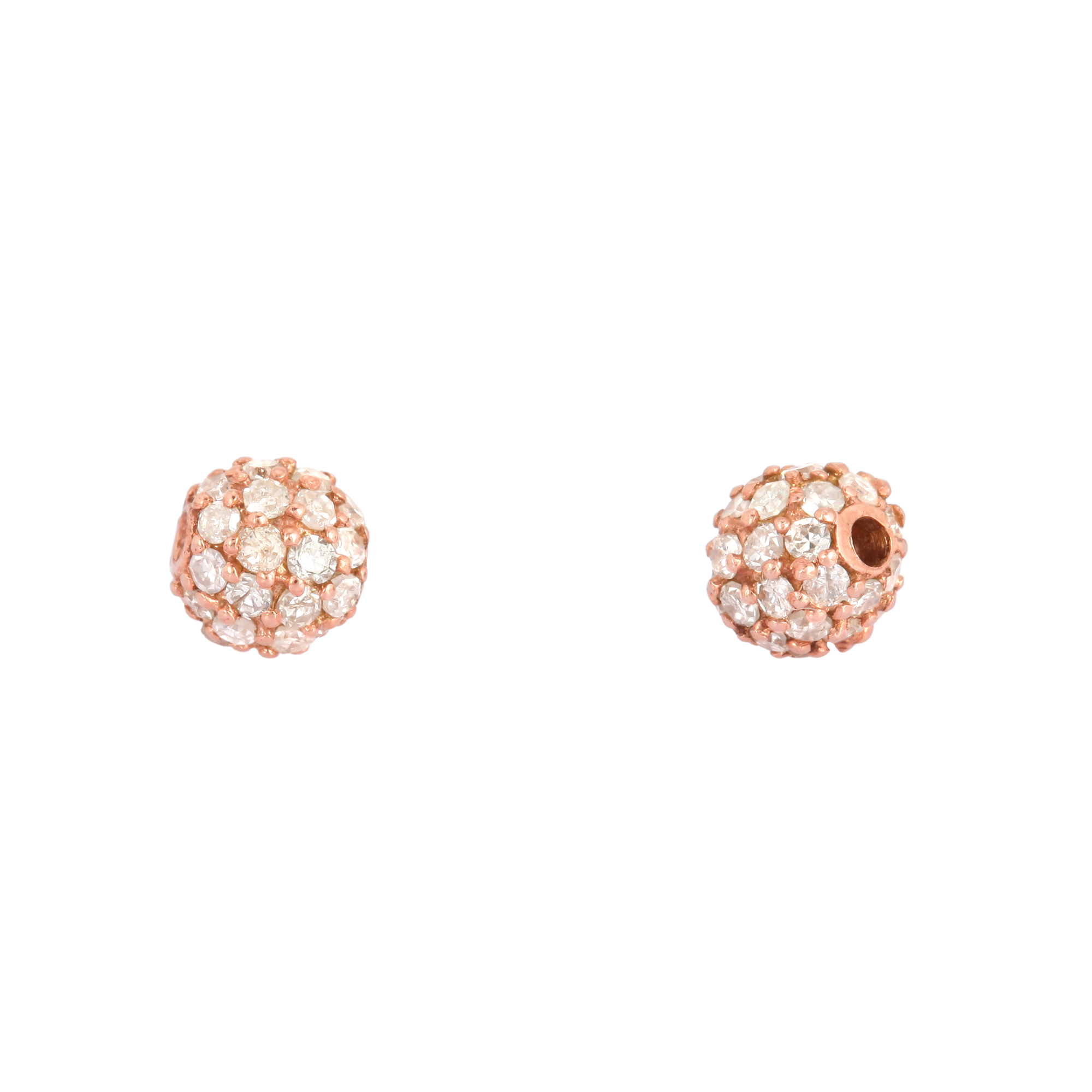 Rose Gold Pave Diamond Bead