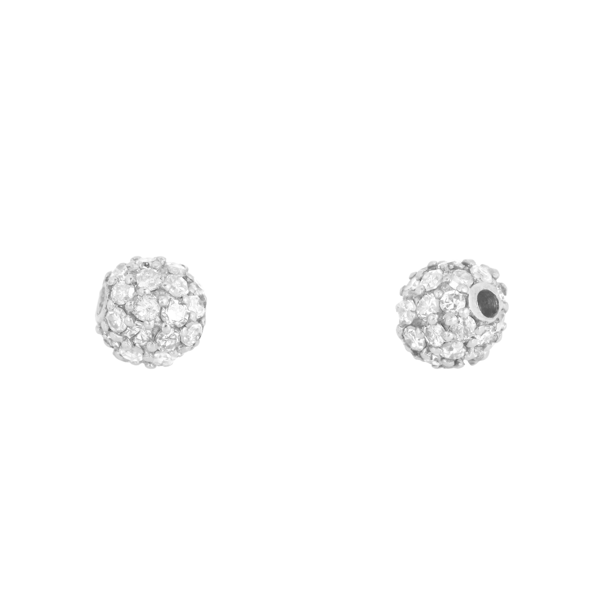 White Gold Pave Diamond Bead