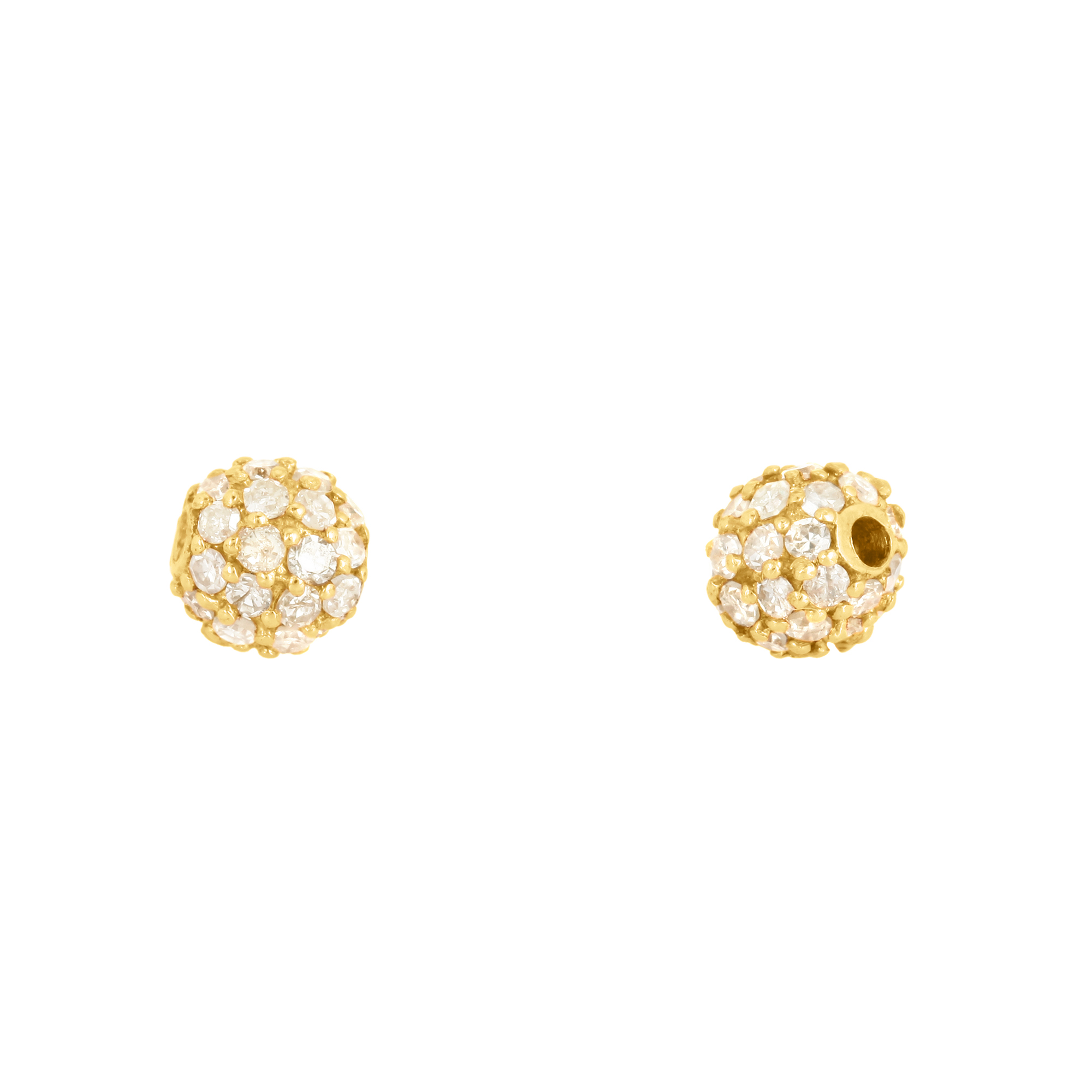 Yellow Gold Pave Diamond Bead