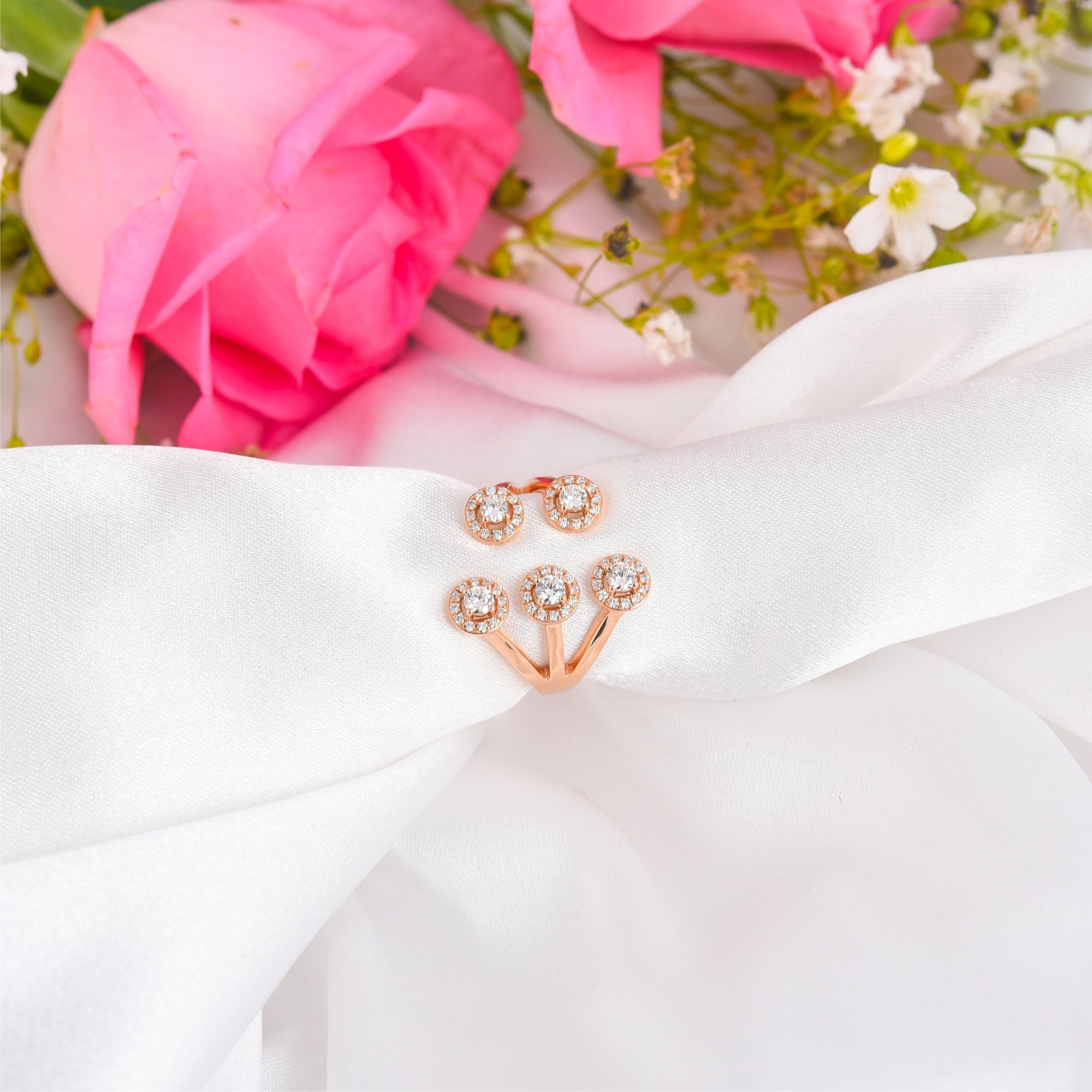 Rose Gold Diamond Gap Ring