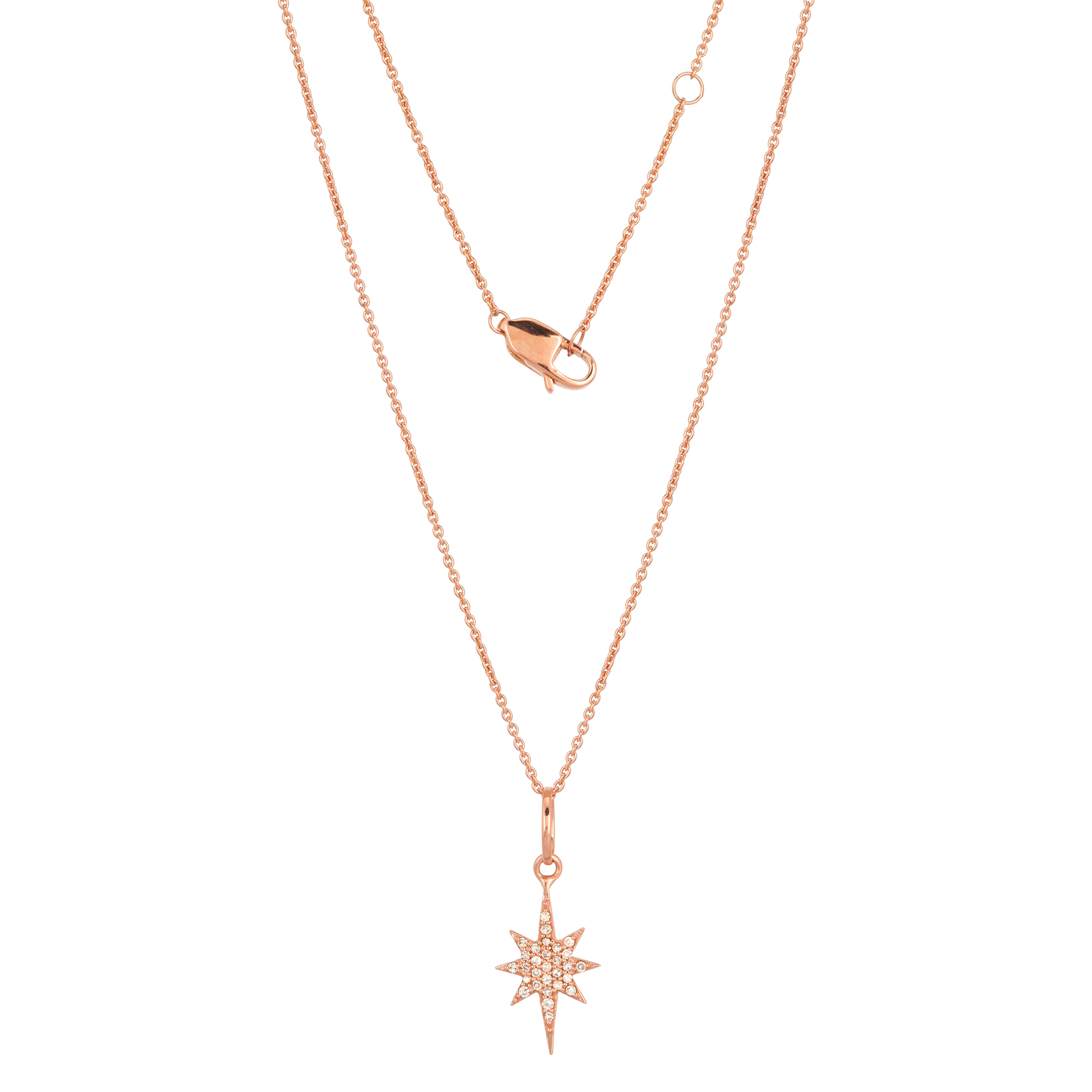 Rose Gold Sun Diamond Pendant with Chain