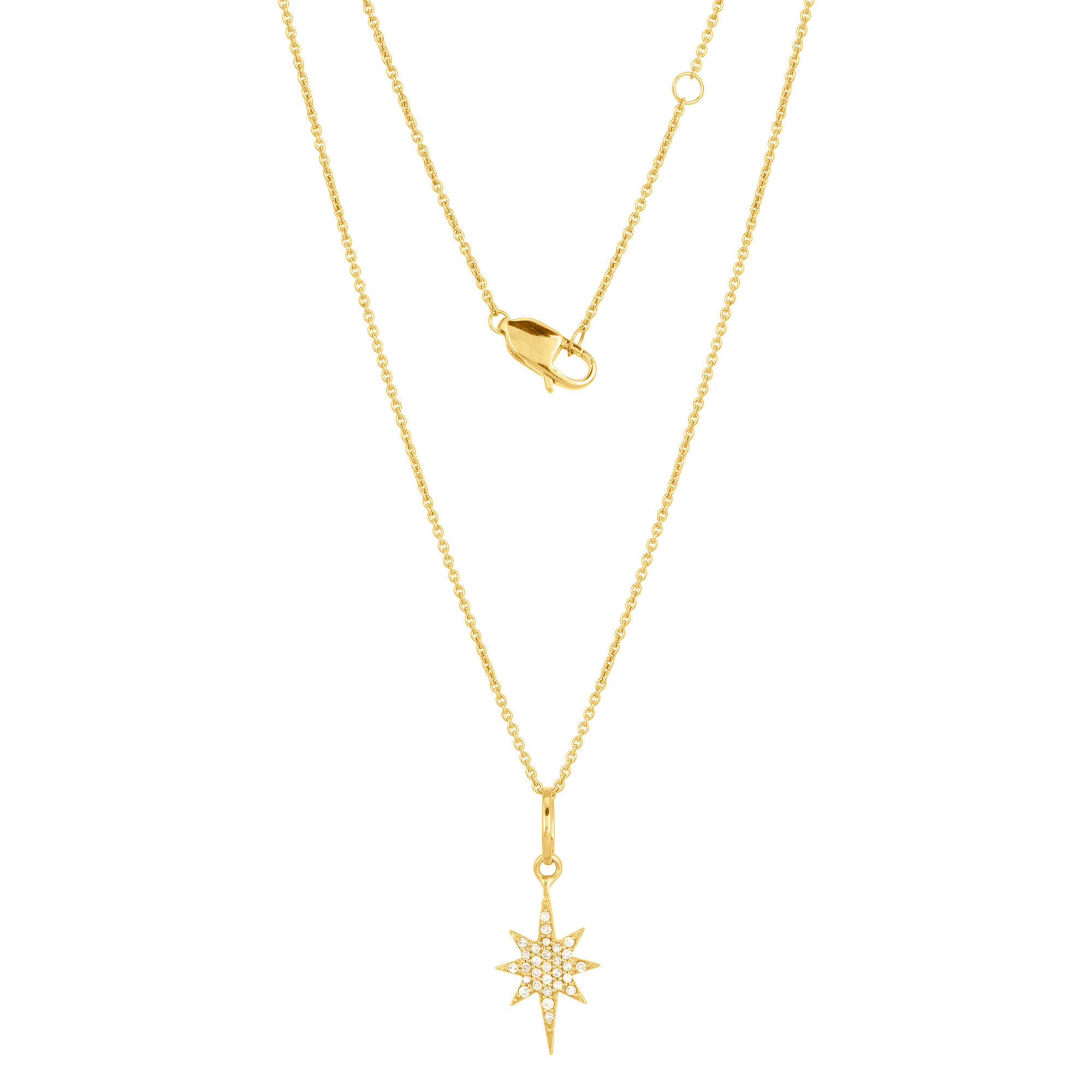 Yellow Gold Sun Diamond Pendant with Chain