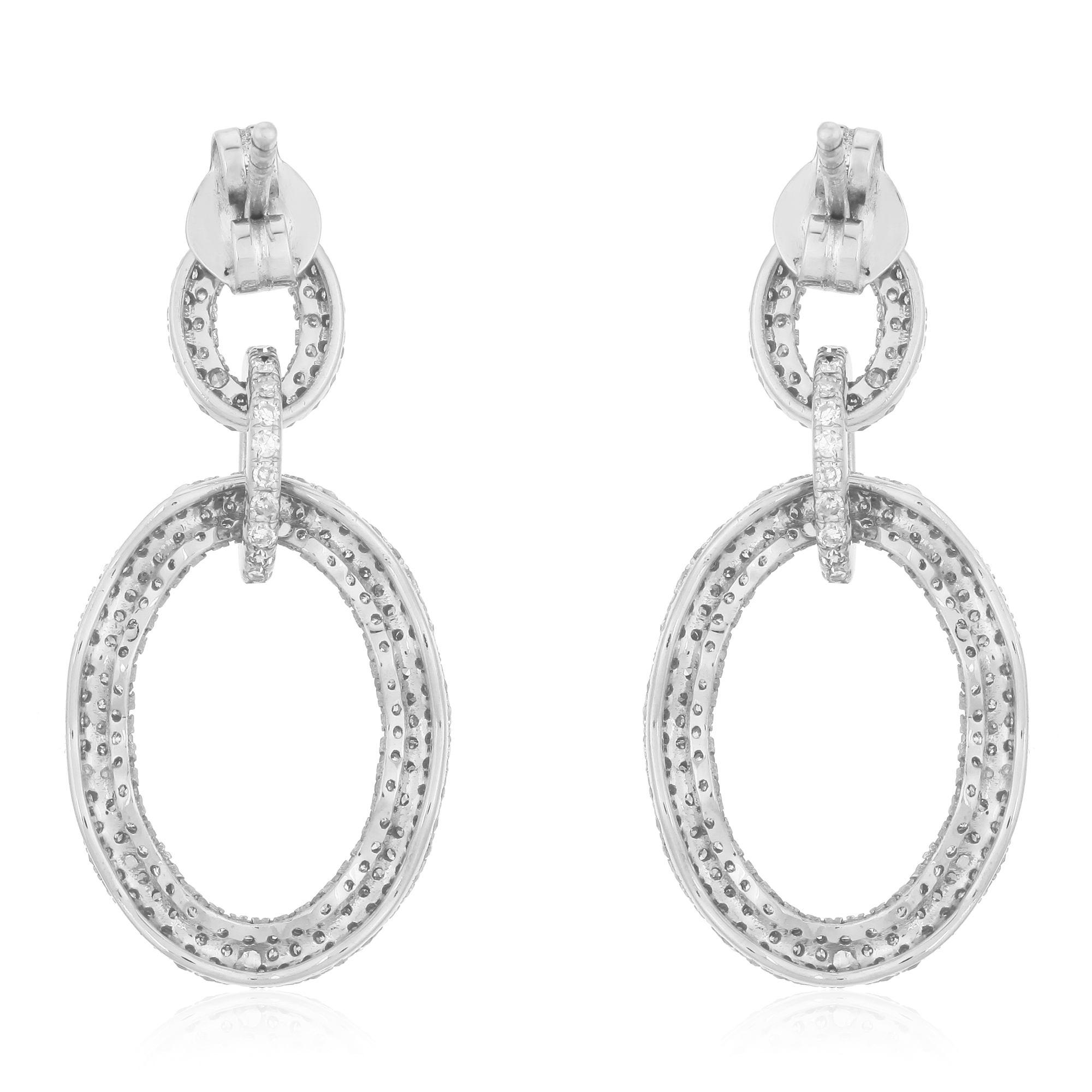 White Gold Diamond Oval Earrings