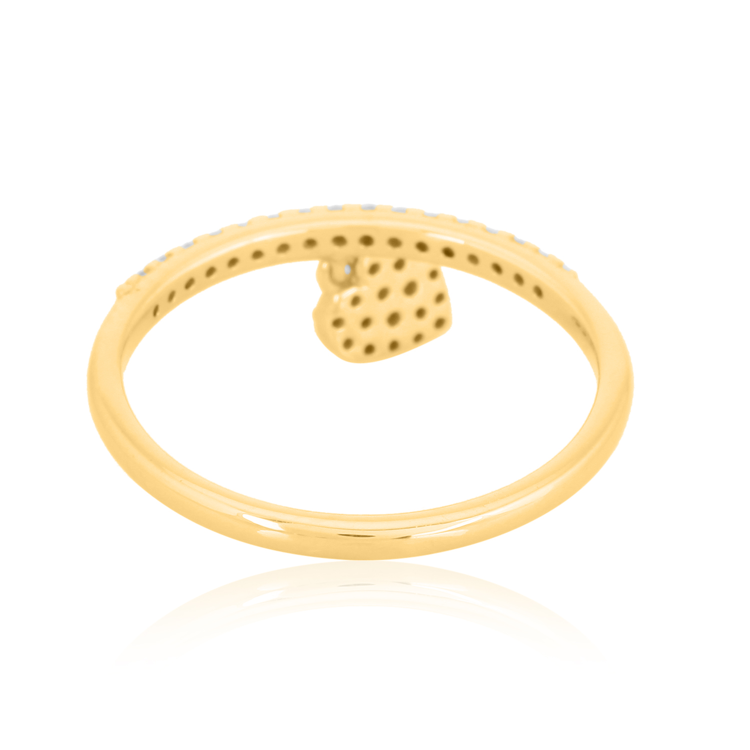 Yellow Gold Heart Charm Diamond Ring