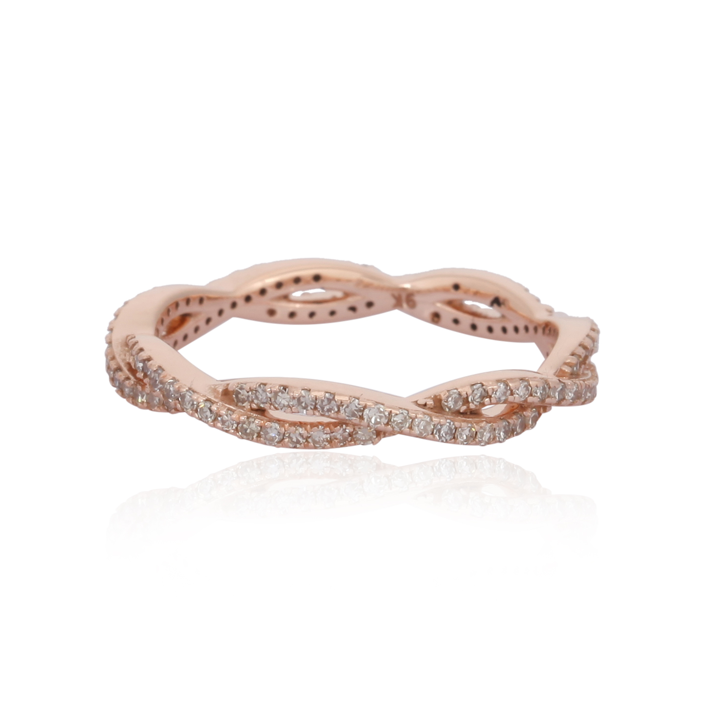 Rose Gold Tangled Minimilistic Diamond Band