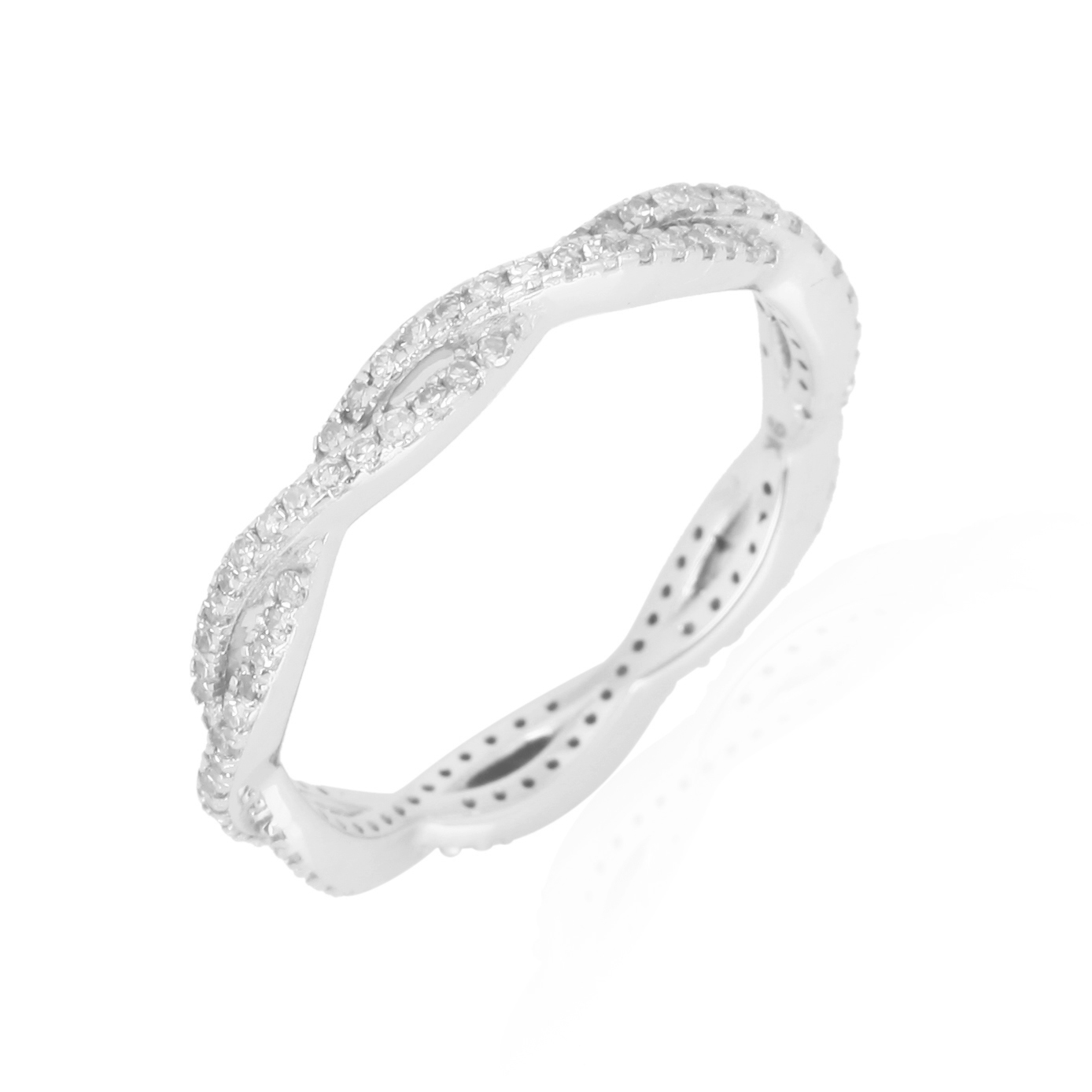 White Gold Tangled Minimilistic Diamond Band