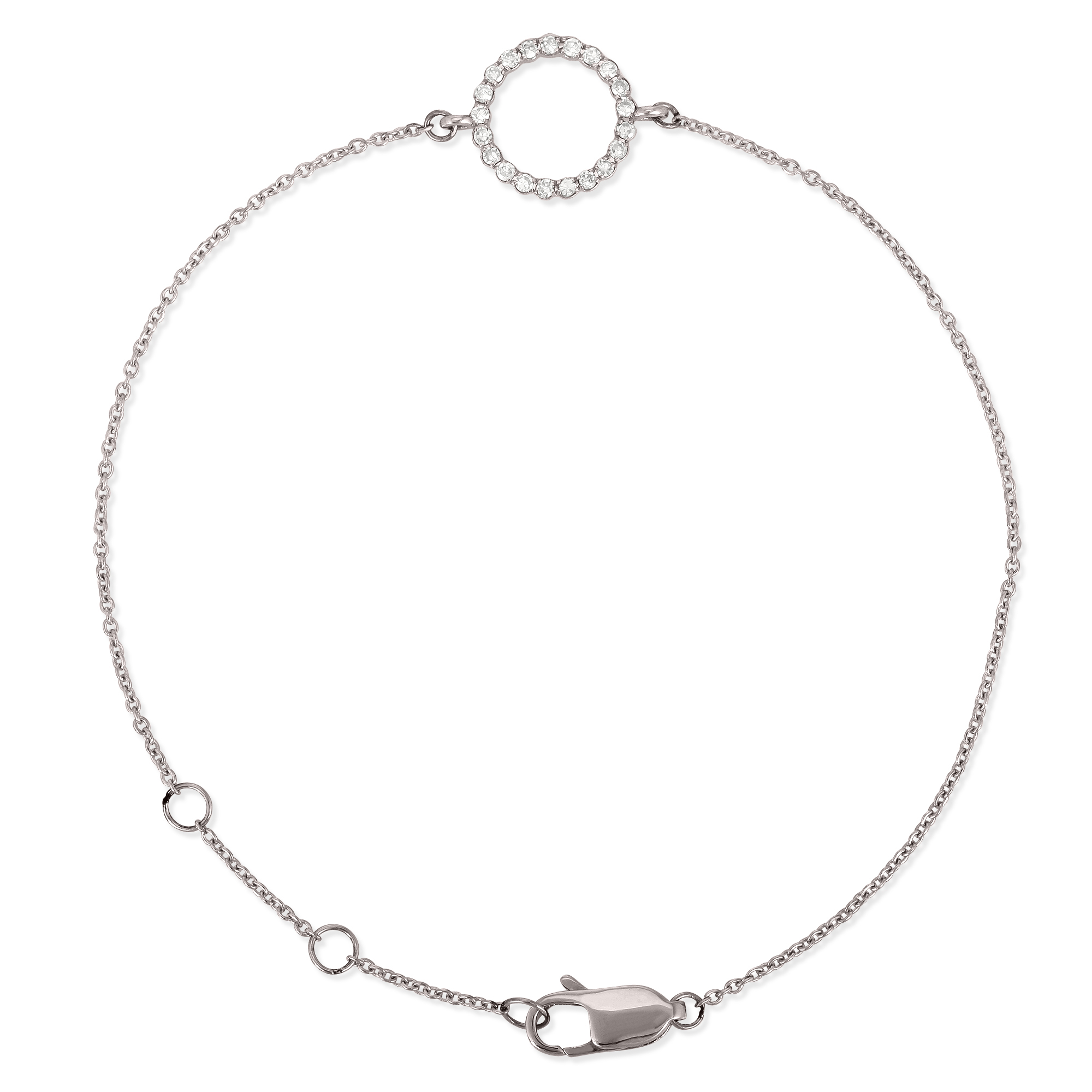 Sterling Silver Circle Diamond Bracelet