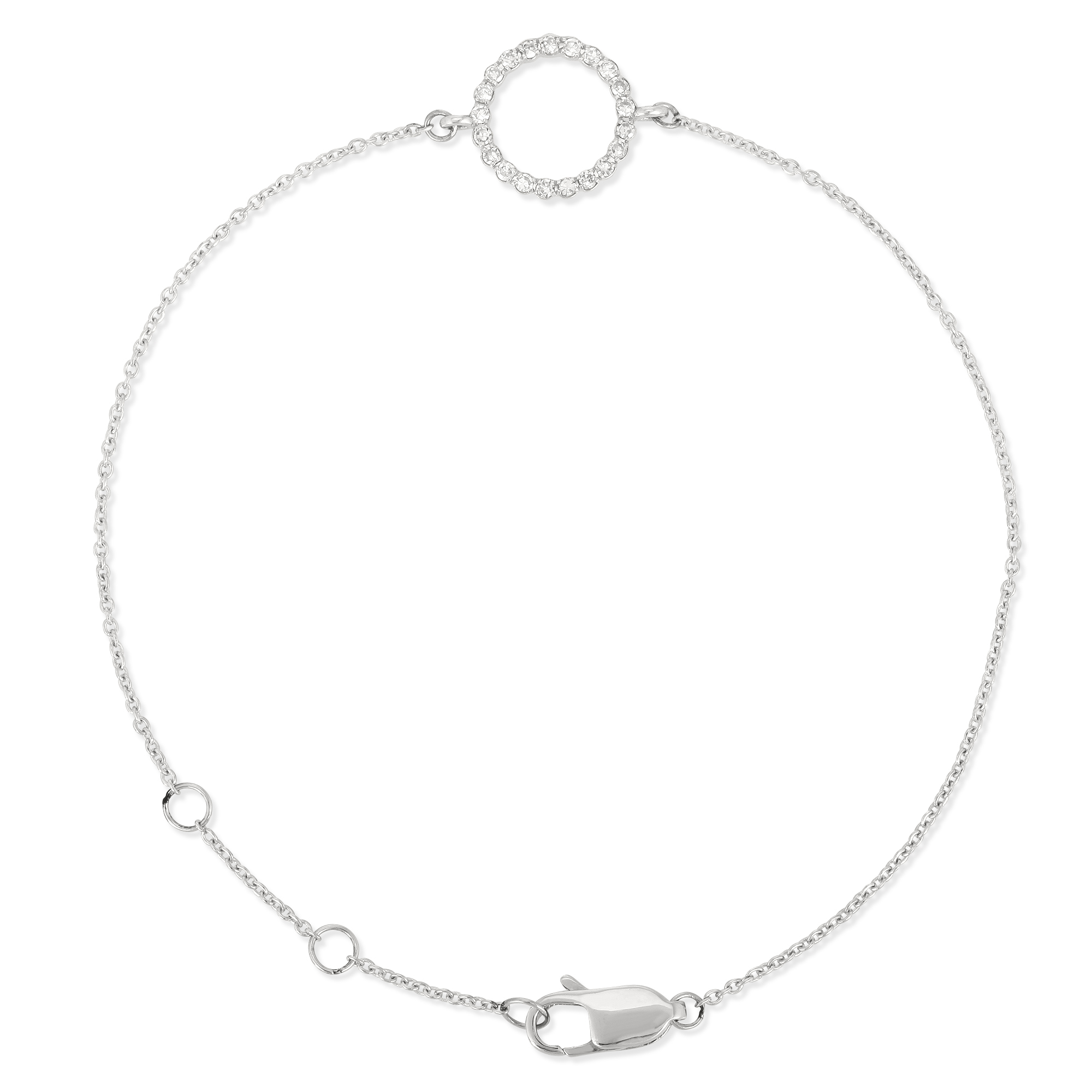 Sterling Silver Circle Diamond Bracelet