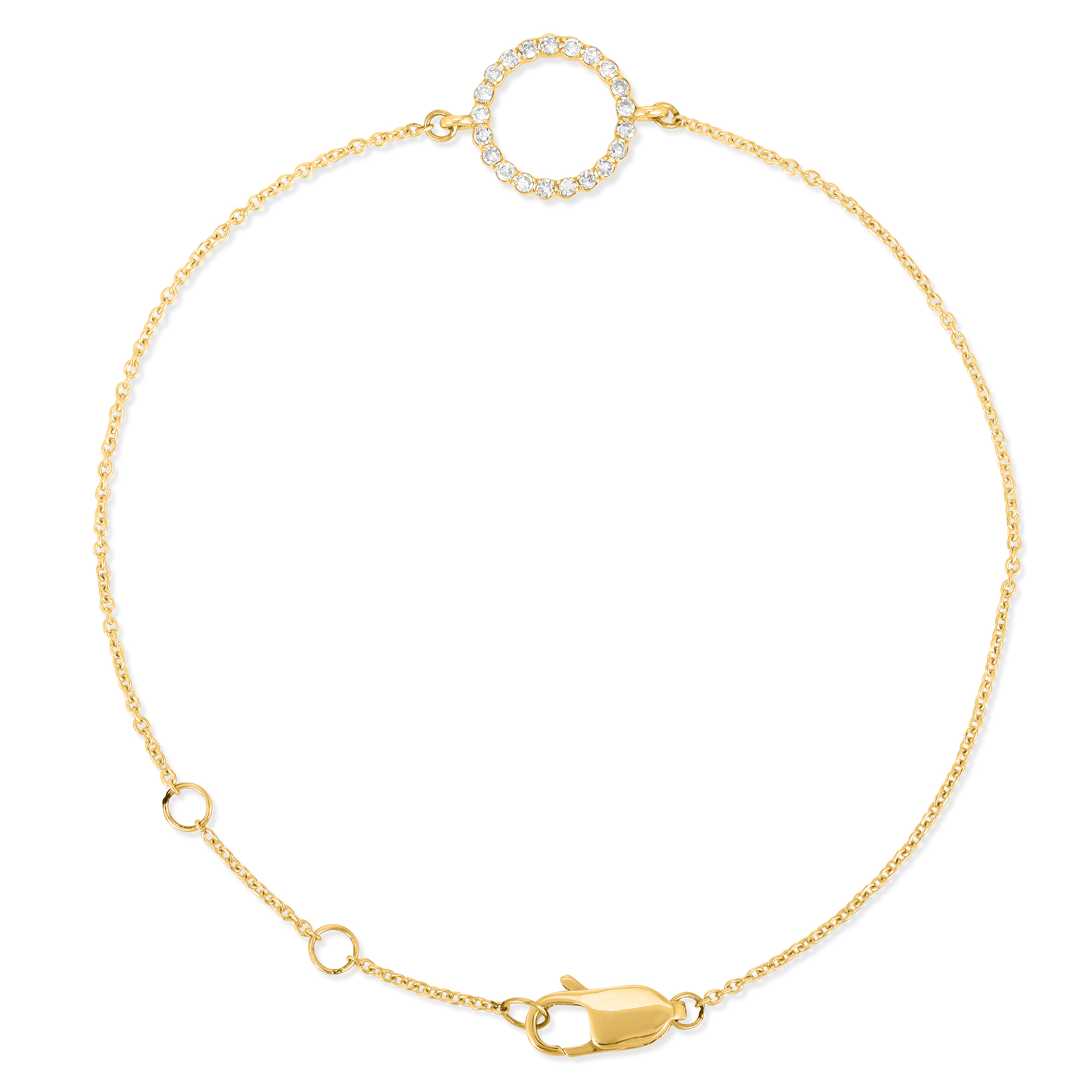 Sterling Silver Circle Diamond Bracelet