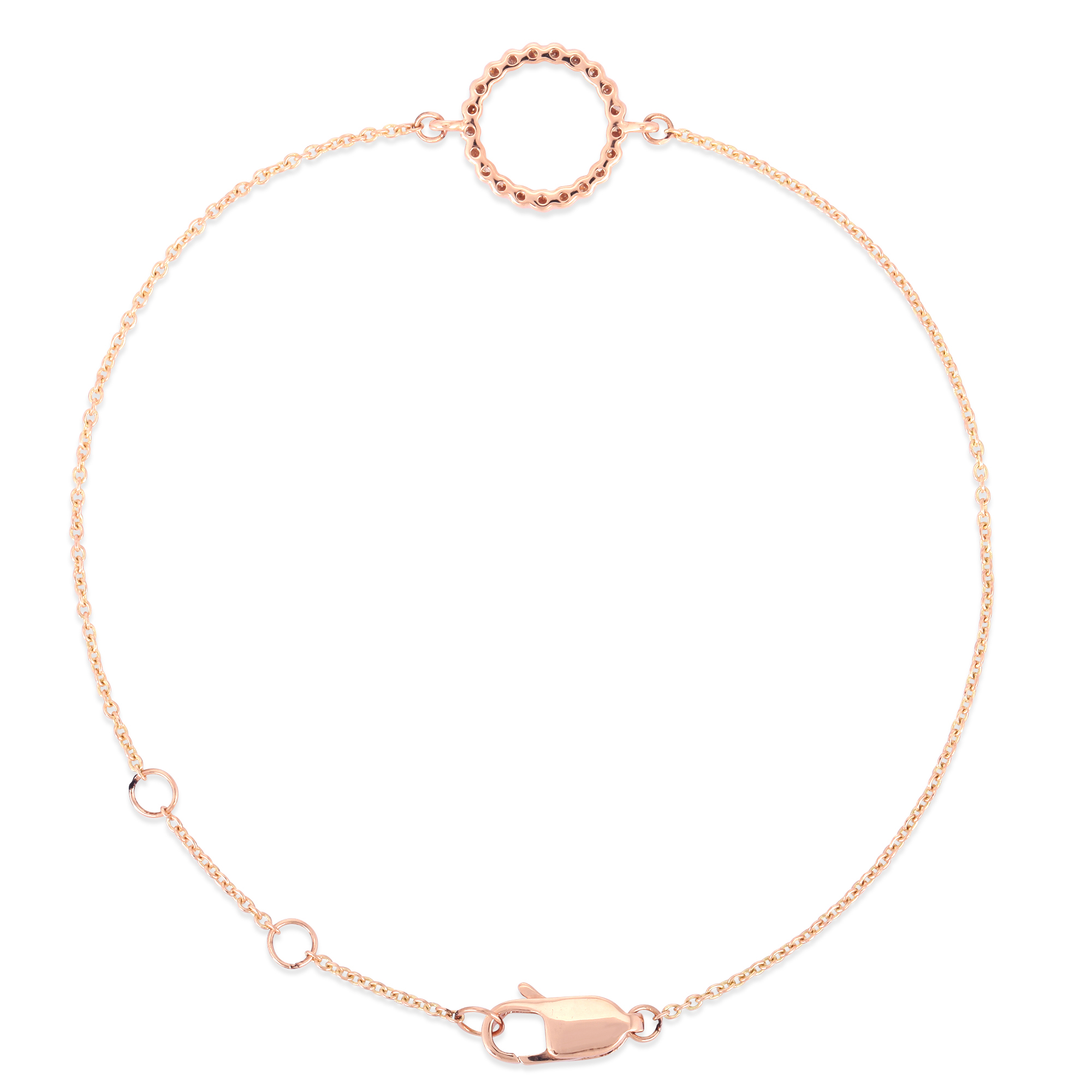 Sterling Silver Circle Diamond Bracelet