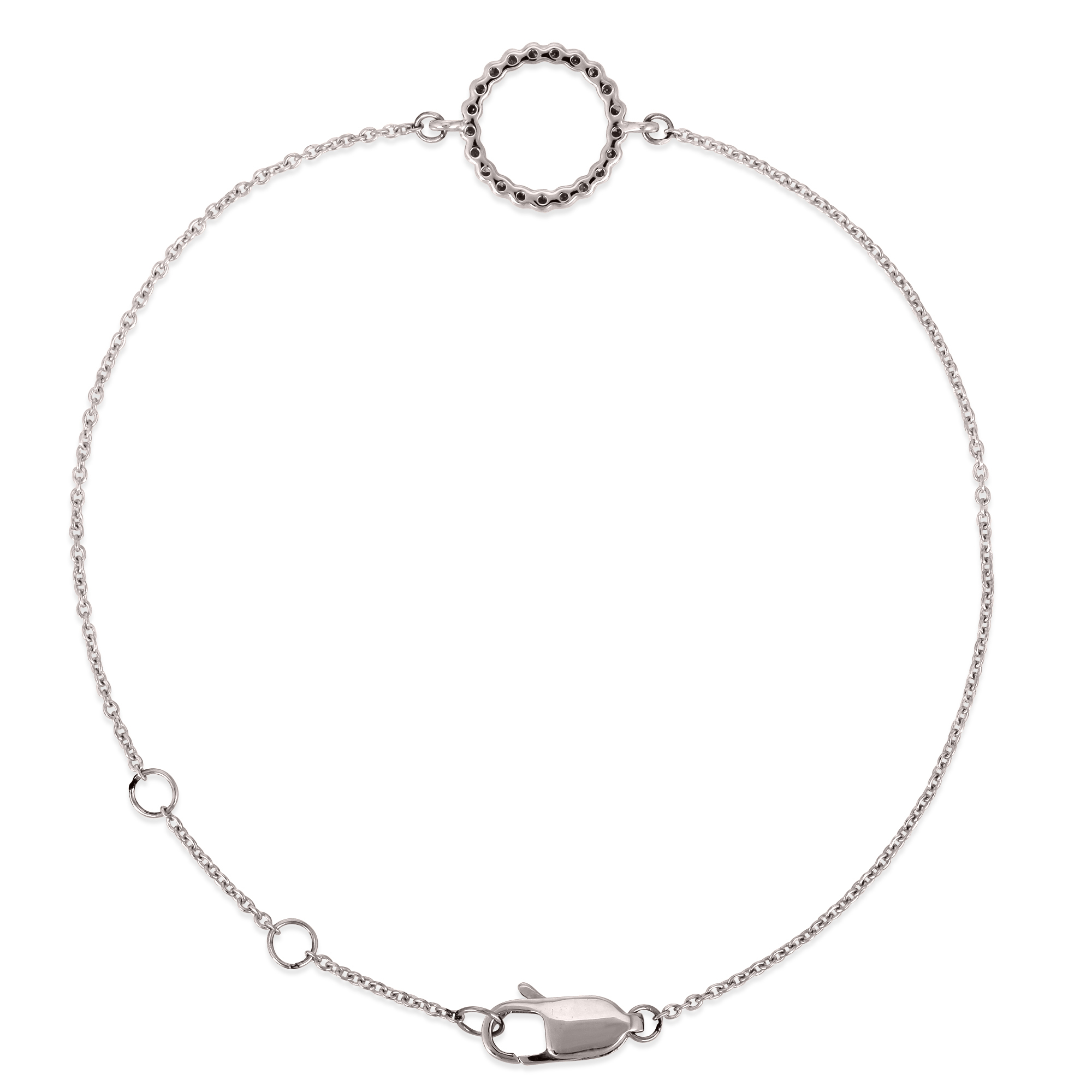 Sterling Silver Circle Diamond Bracelet