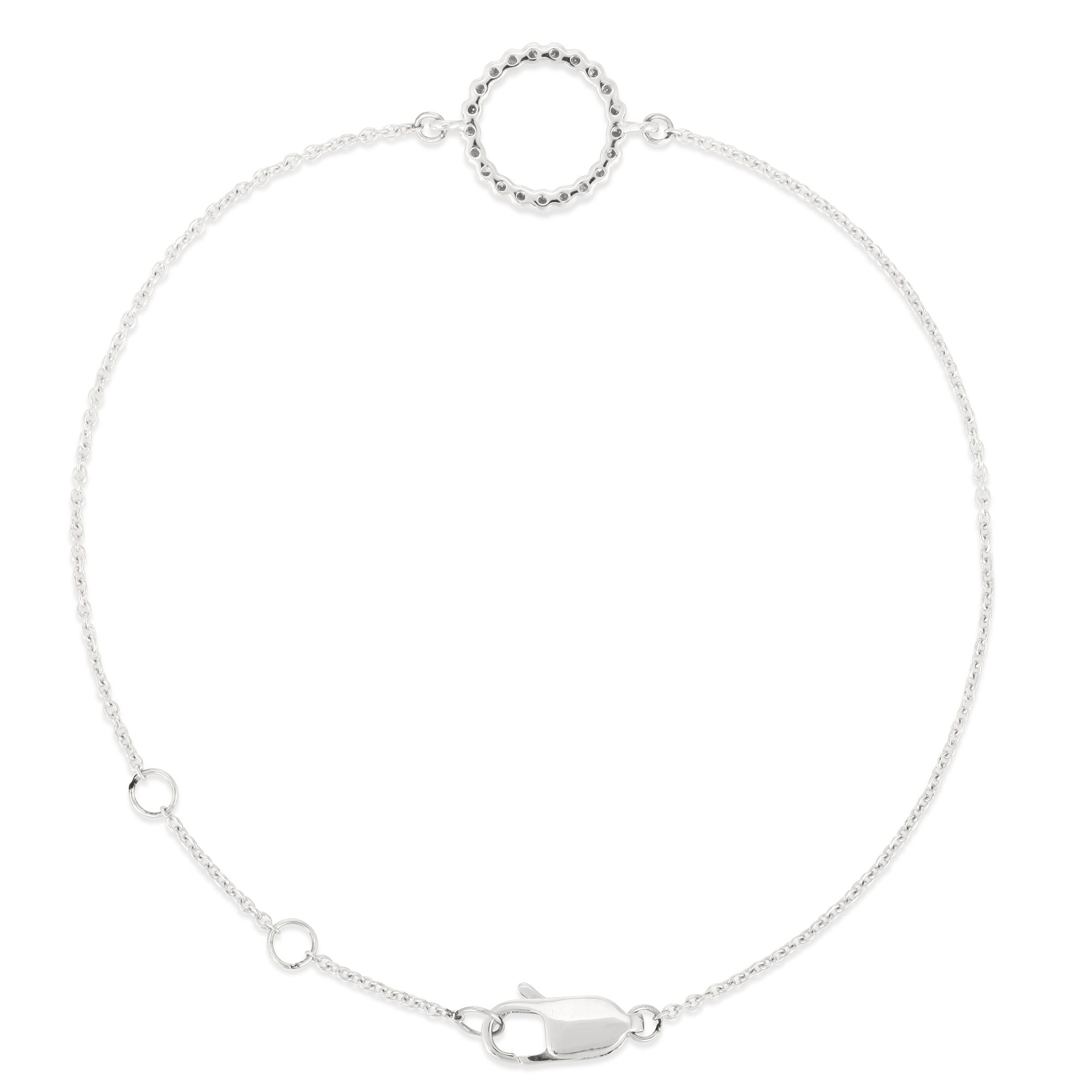 Sterling Silver Circle Diamond Bracelet