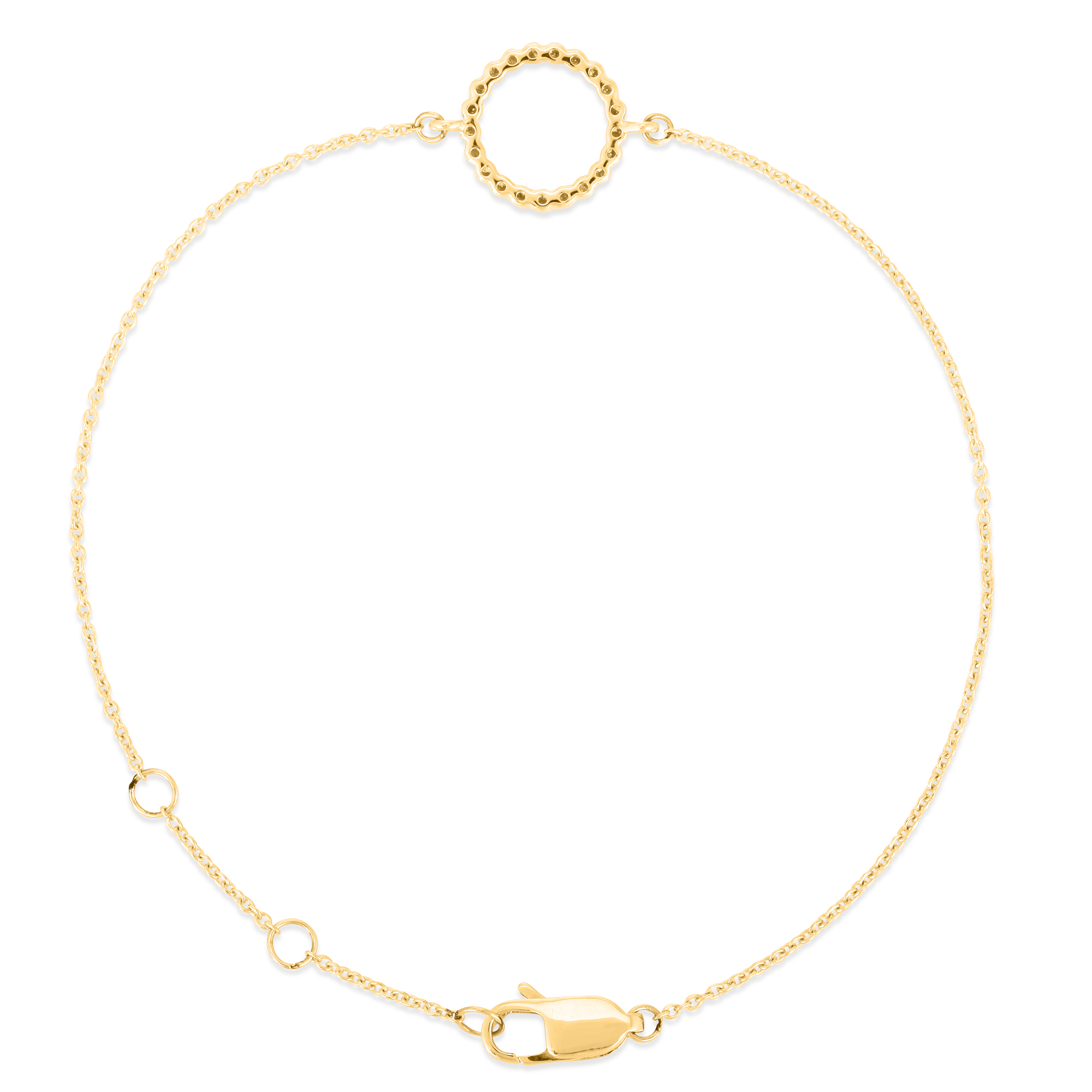 Sterling Silver Circle Diamond Bracelet