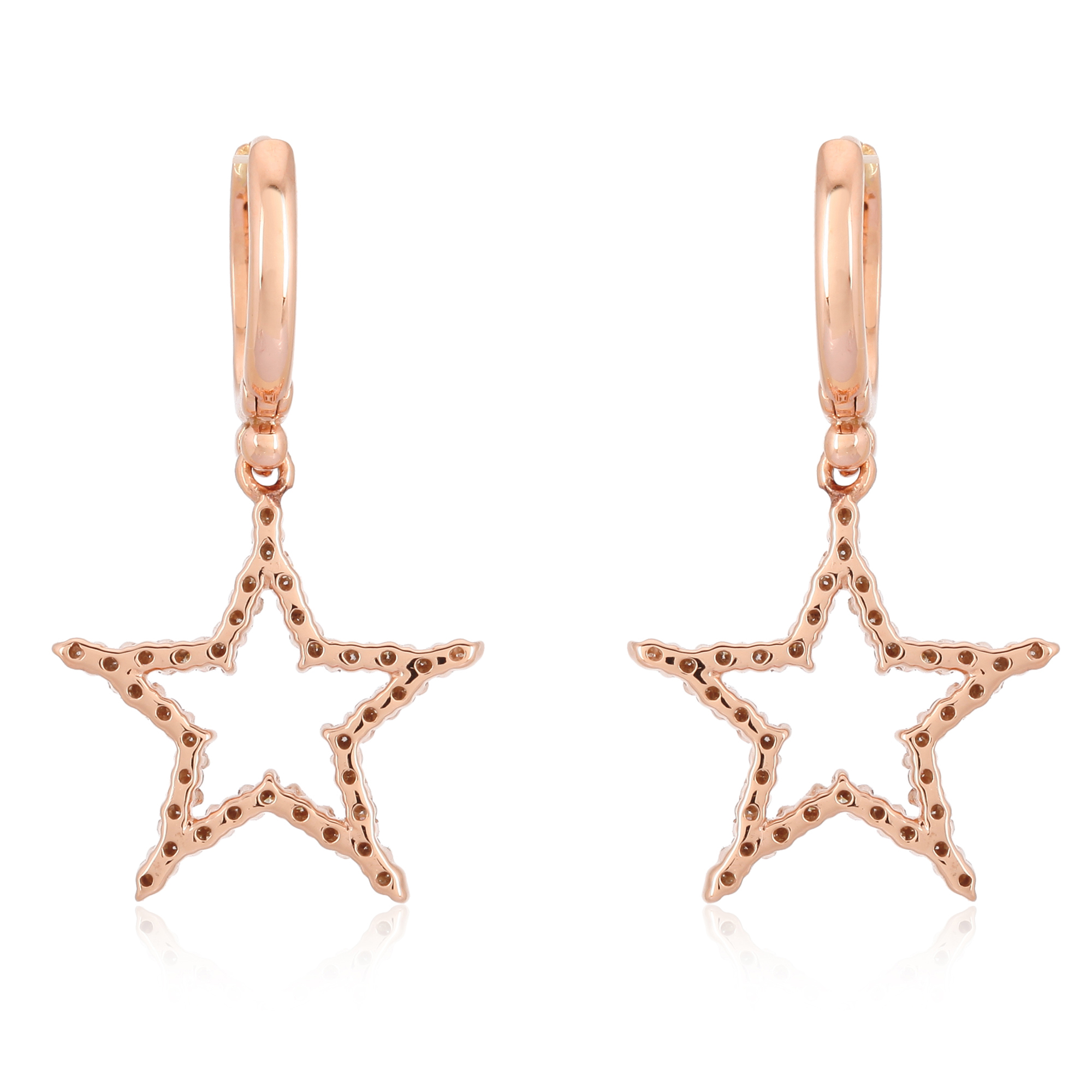 Rose Gold Star Drop Earrings