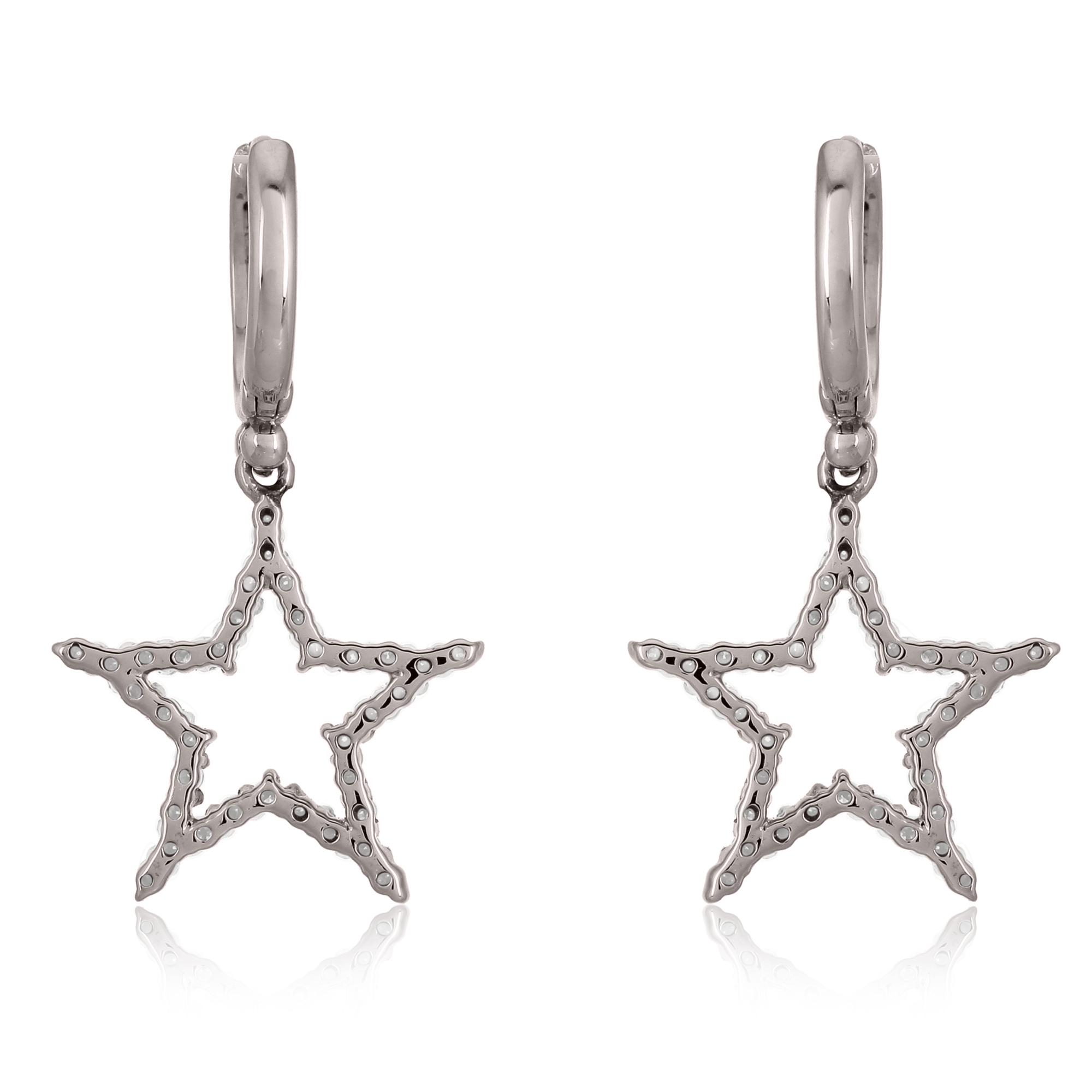 Sterling Silver Star Drop Earrings