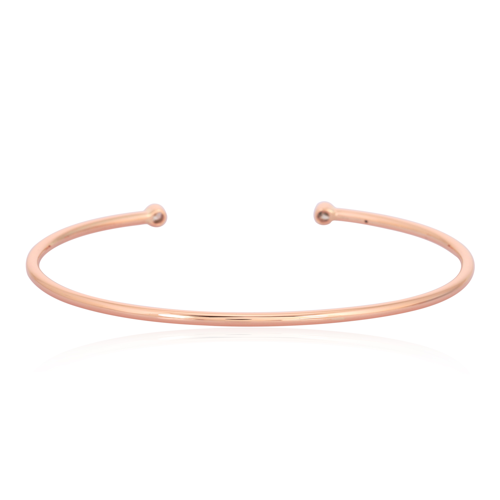 Rose Gold Open Oval Cuff Diamond Bangle