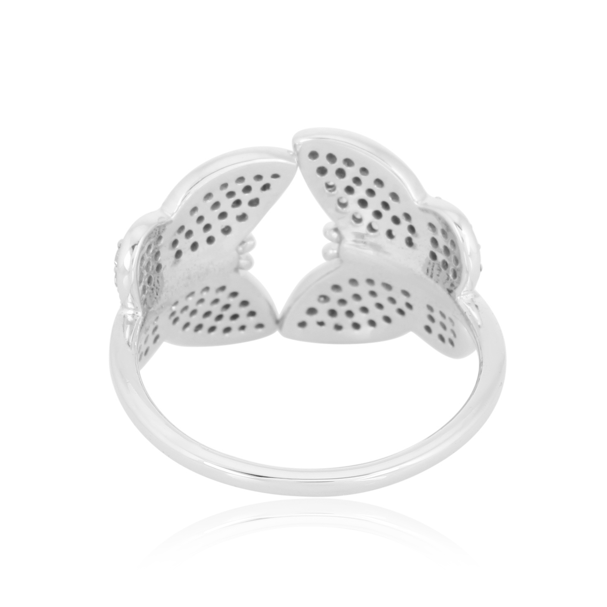 WhiteGold Two Butterfly Diamond Ring