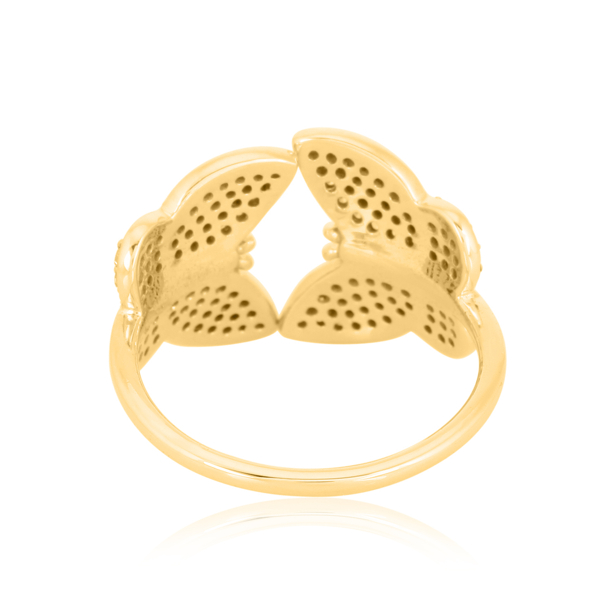 Yellow Gold Two Butterfly Diamond Ring