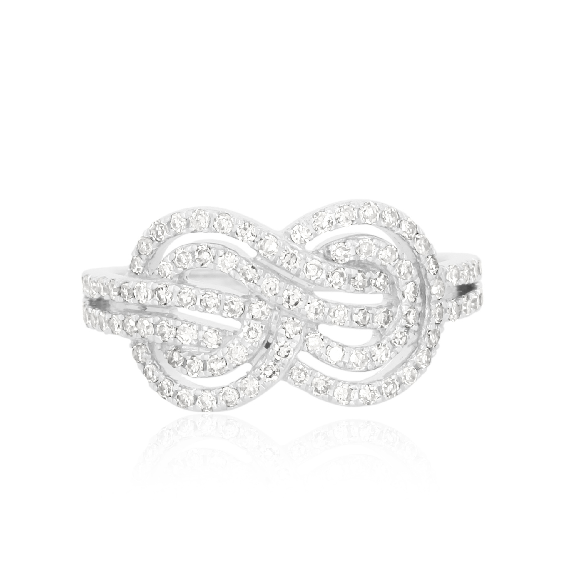 White Gold Knot Diamond Infinity Ring