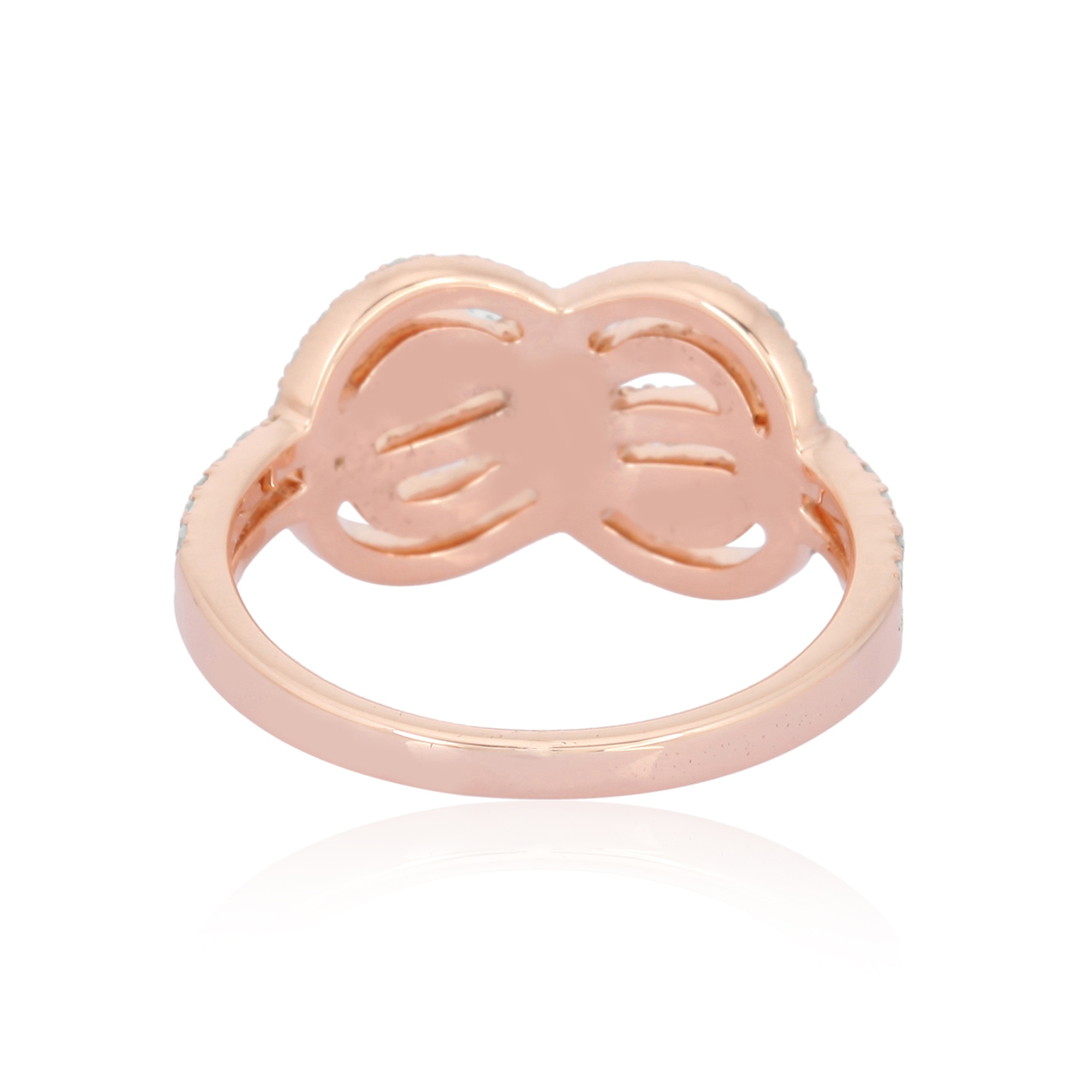 Rose Gold Knot Diamond Infinity Ring