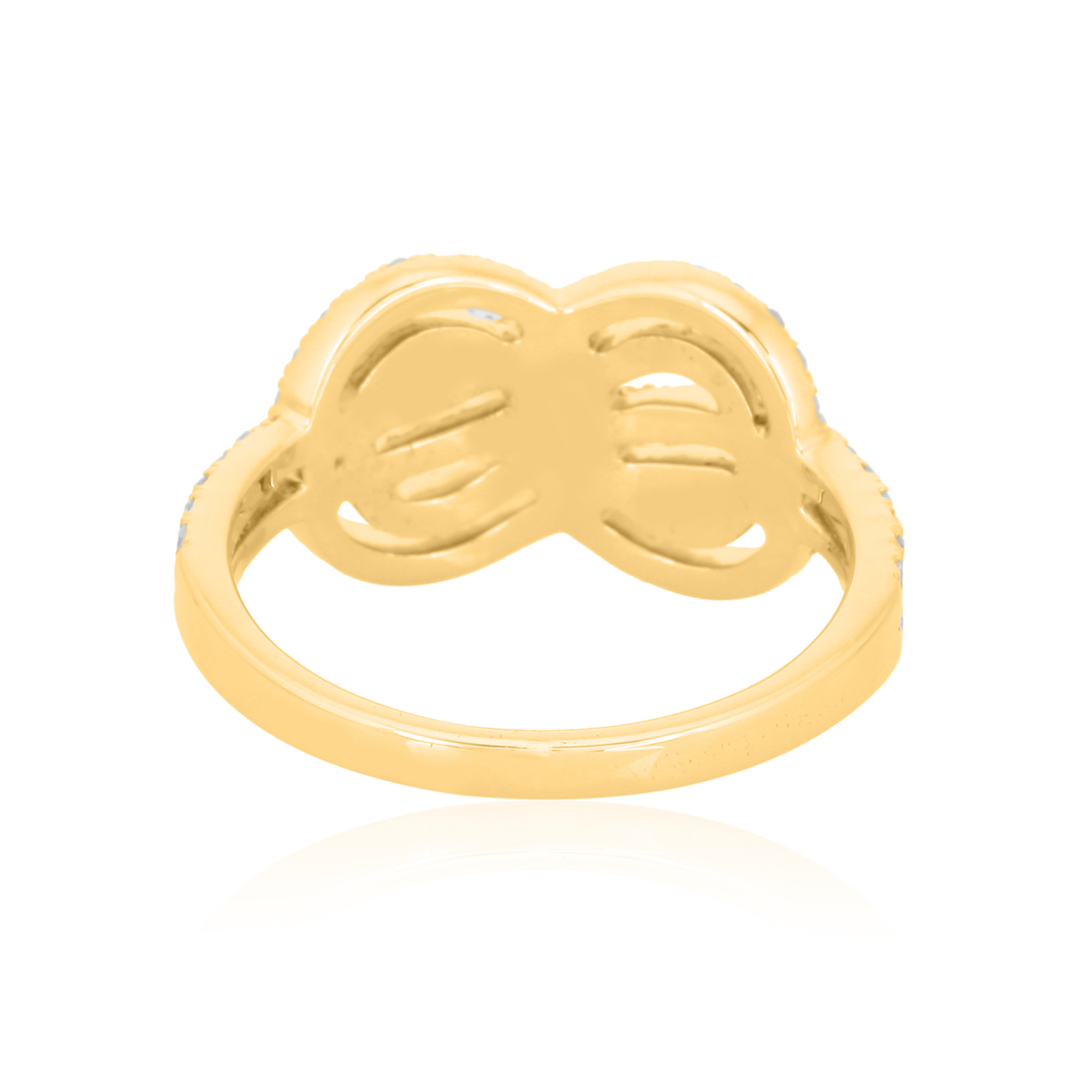 Yellow Gold Knot Diamond Infinity Ring