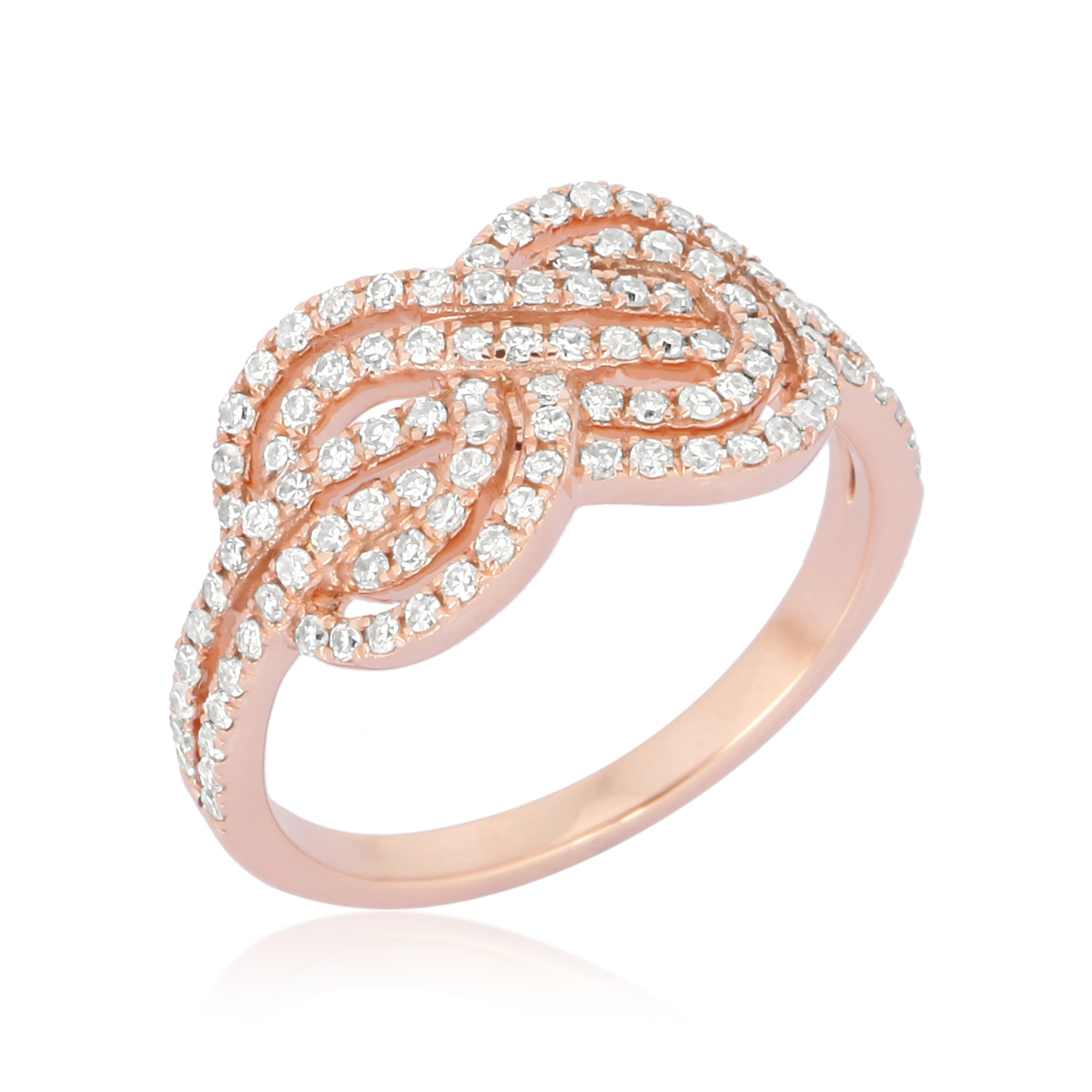 Rose Gold Knot Diamond Infinity Ring