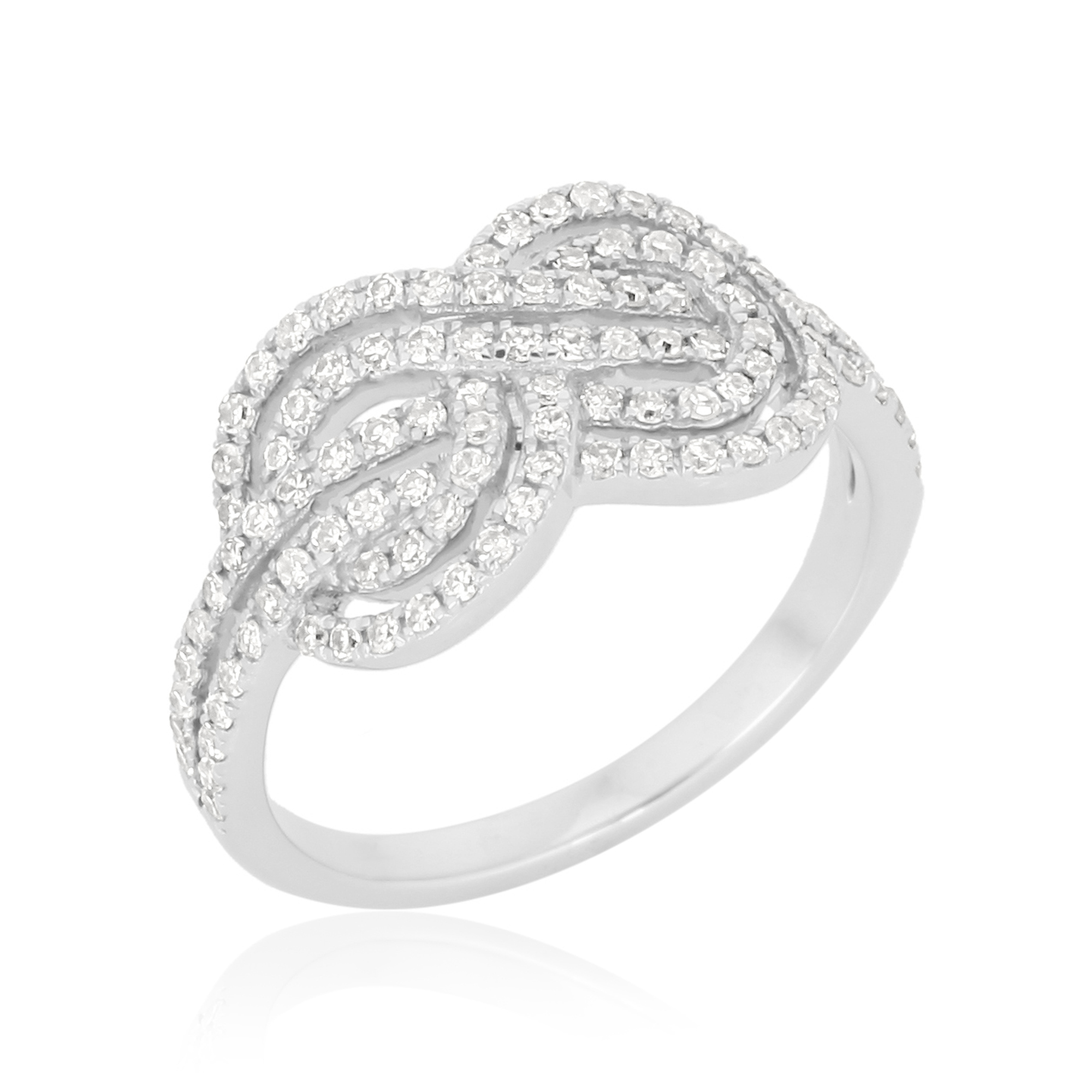 White Gold Knot Diamond Infinity Ring