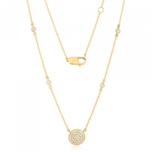 GND 10K Yellow Gold 60mm Circle Memory Charm Pendant with 2.75
