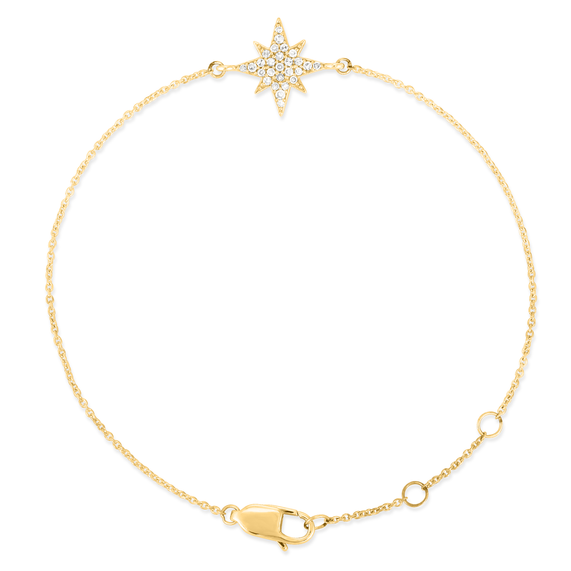 Yellow Gold Star Diamond Bracelet